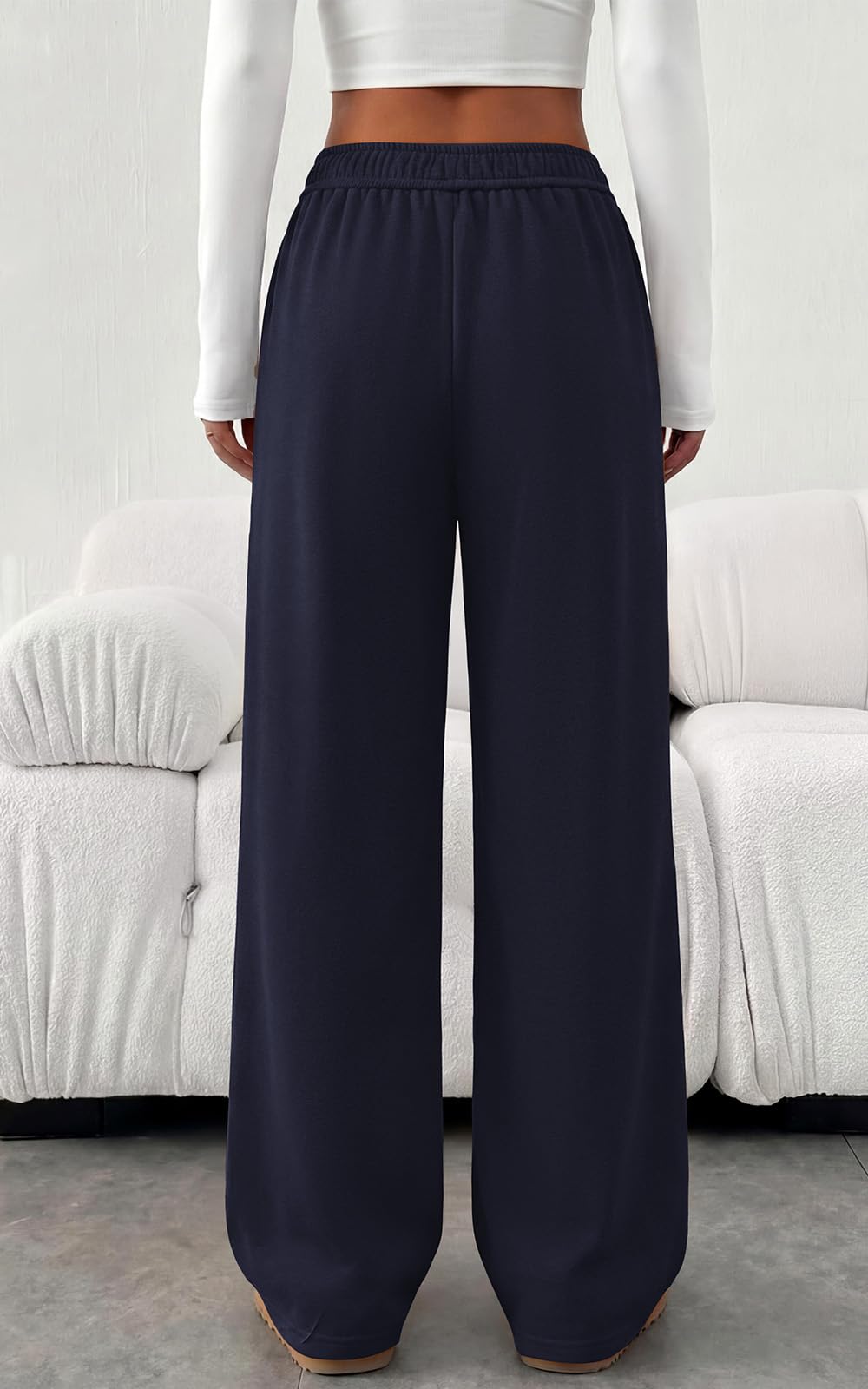 PRETTYGARDEN Fall Womens Sweatpants Baggy Wide Leg Pants with Pockets | Elastic Waist Loose Lounge Pants for Women, Tailored Soft Cotton Sweatpants Women, Fashion Y2k Outfits, Jogger Sweatpant