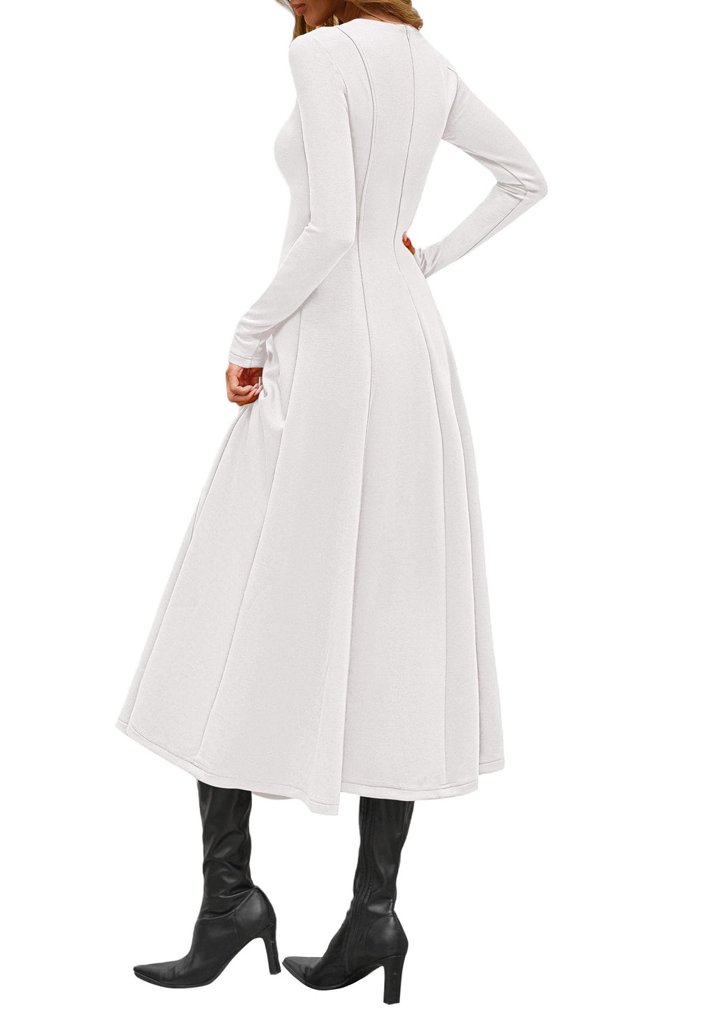 PRETTYGARDEN Cocktail Dresses for Women  Elegant Classy Fall Long Sleeve Midi A Line Flowy Modest Winter Party Dress