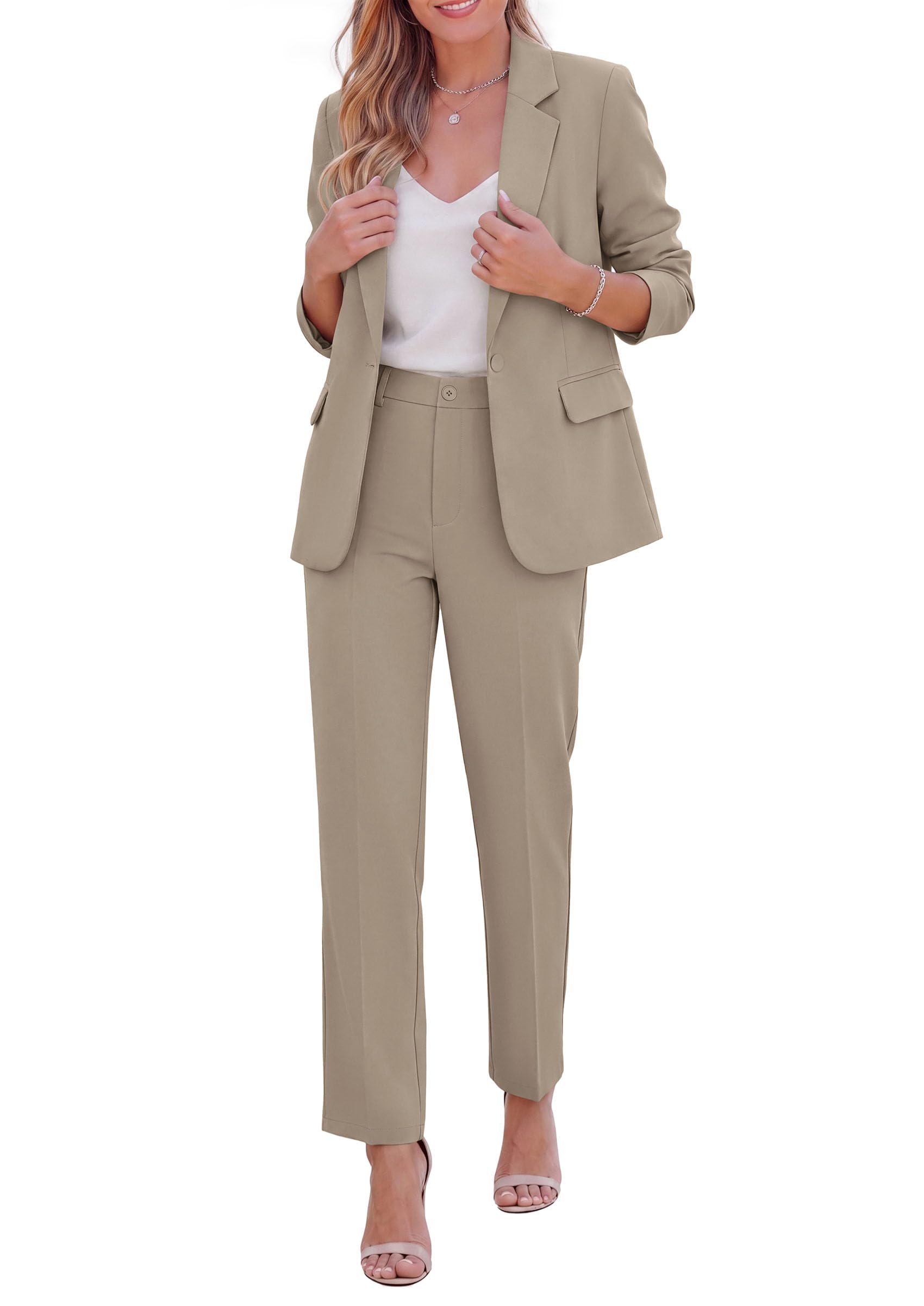 PRETTYGARDEN Two Piece Sets for Women Dressy Pant Suits