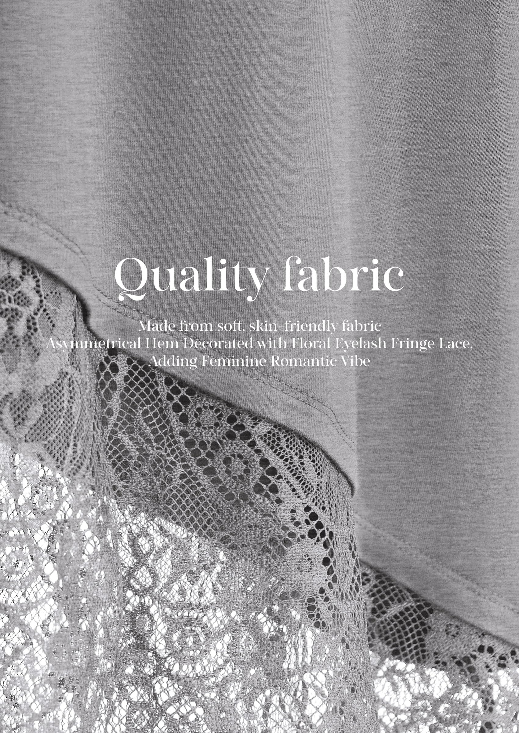 PRETTYGARDEN Women's Lace Patchwork Long Sleeve Shirts | Soft Casual Tops,Irregular Asymmetrical Hem,Crew Neck Thermal Blouses,Loose Fit Layer Tee,Fashion Fall Winter Daily Wear