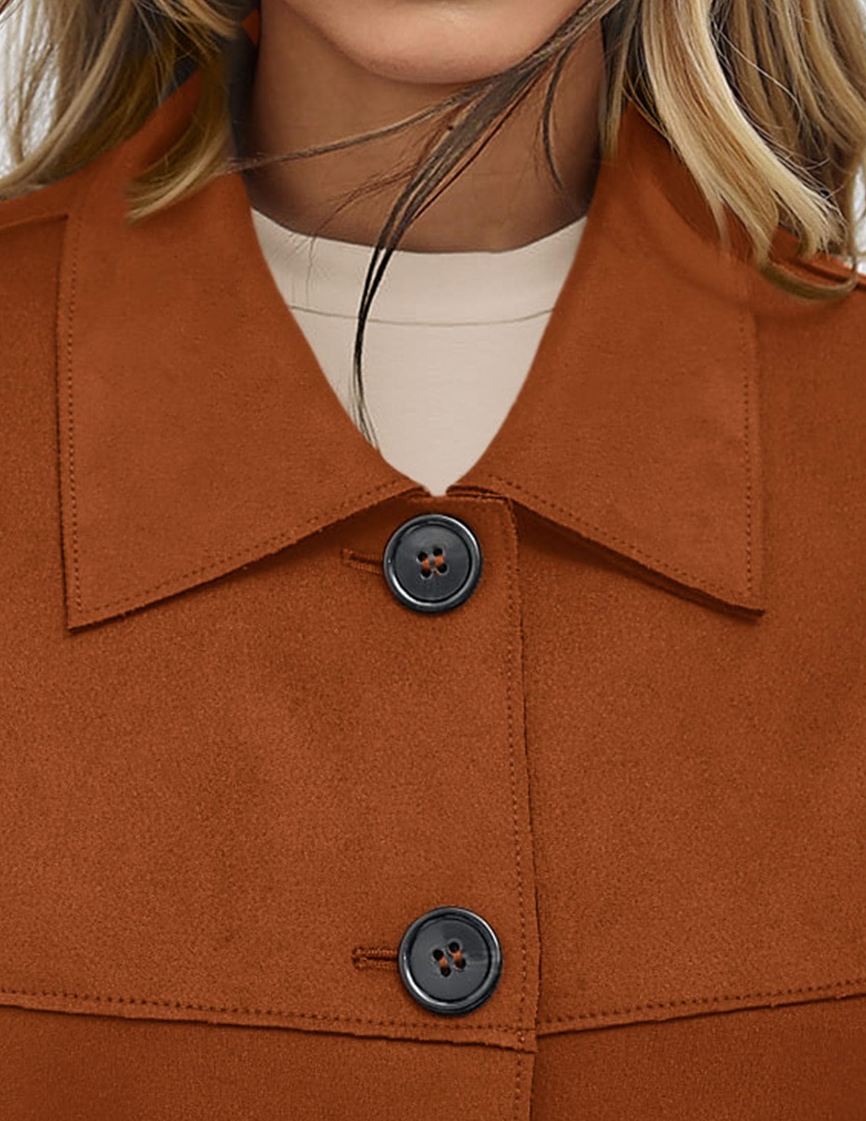 PRETTYGARDEN Women's Faux Suede Cropped Jacket Casual Lightweight Fall Fashion Winter Coats Outerwear Trendy Clothes