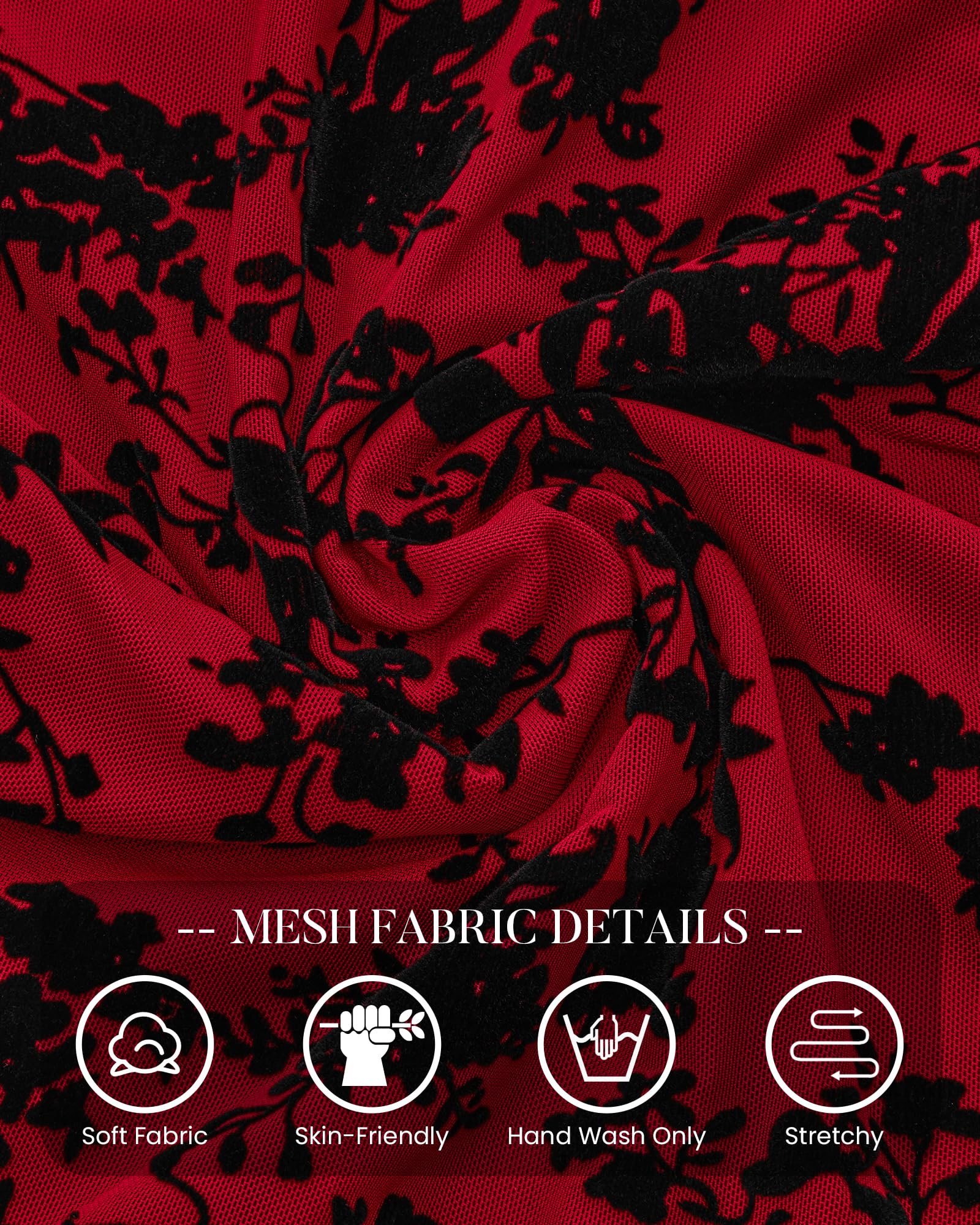 BTFBM Womens Tops Floral Sheer Mesh Long Sleeve Blouses Dressy Casual V Neck Flocked Mesh Shirts,Velvet-Like Flowers,Double Layered,Loose Fit Tunics,Business Casual Top,Fall Fashion Clothing