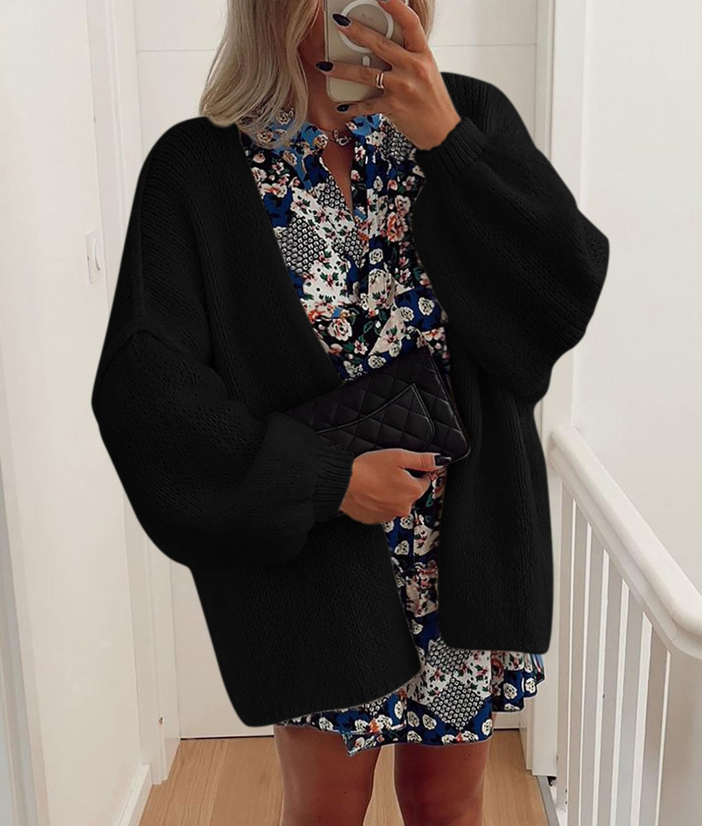 PRETTYGARDEN Womens Oversized Cardigan Sweaters Fall Long Lantern Sleeve Knit Open Front Lightweight Sweater