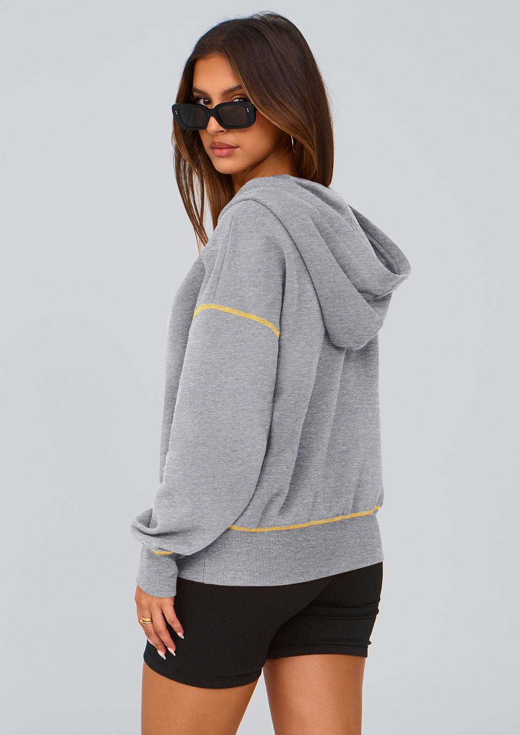PRETTYGARDEN Women's  Fall Hooded Sweatshirts Long Sleeve Half Zip Cropped Hoodies Pullover Winter Fashion Clothes
