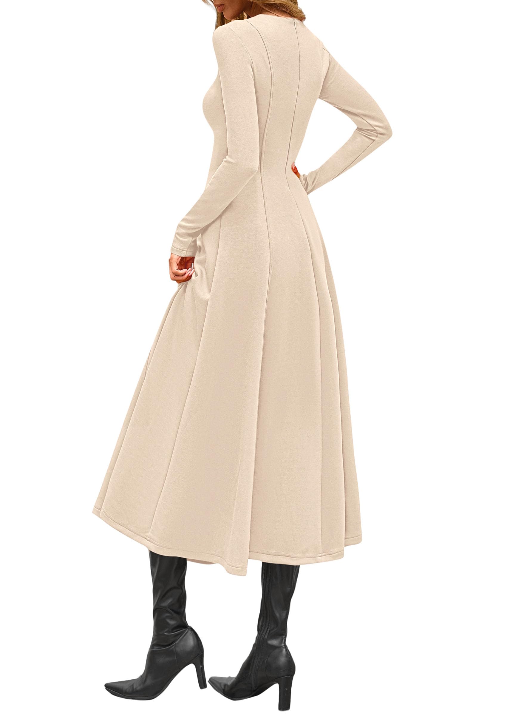 PRETTYGARDEN Cocktail Dresses for Women  Elegant Classy Fall Long Sleeve Midi A Line Flowy Modest Winter Party Dress