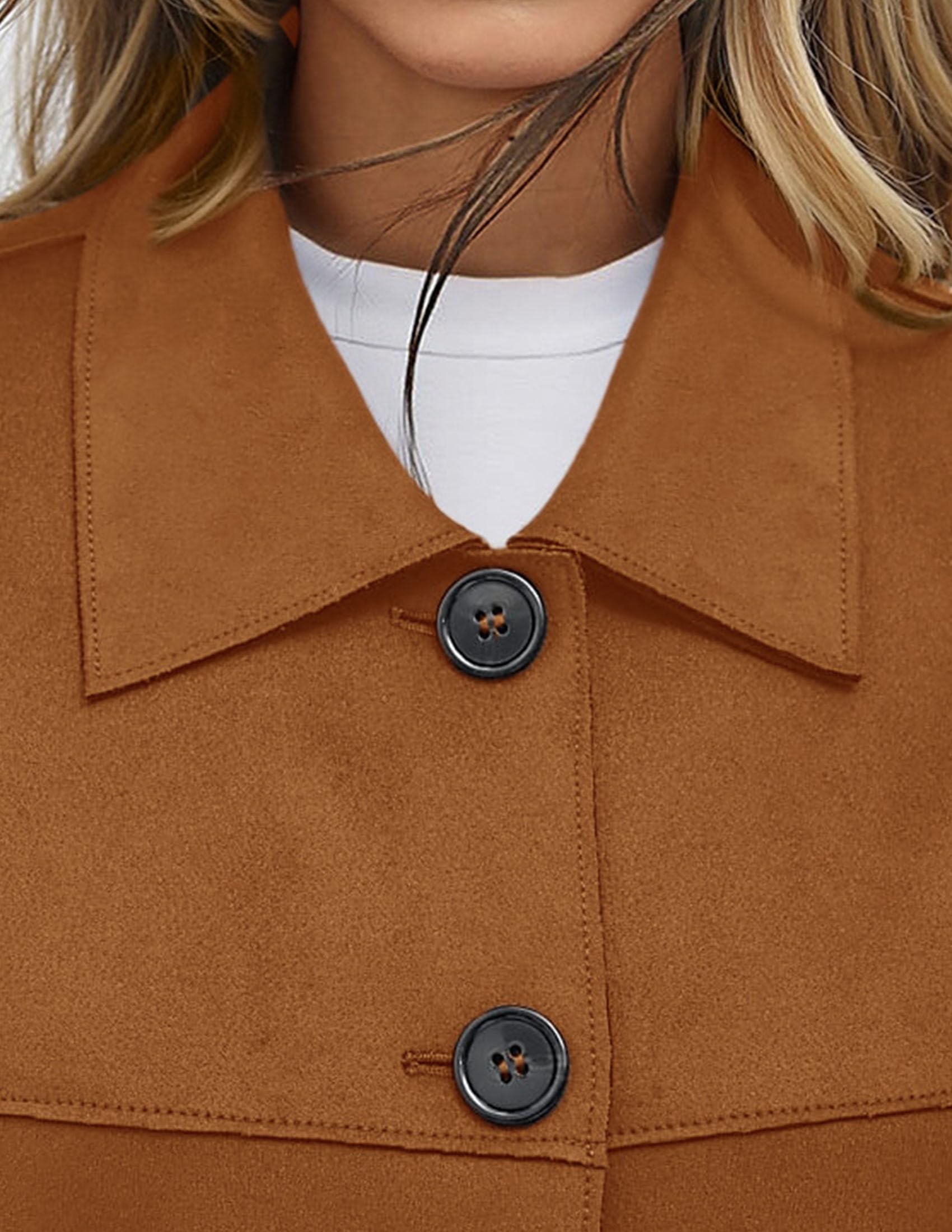 PRETTYGARDEN Women's Faux Suede Cropped Jacket Casual Lightweight Fall Fashion Winter Coats Outerwear Trendy Clothes