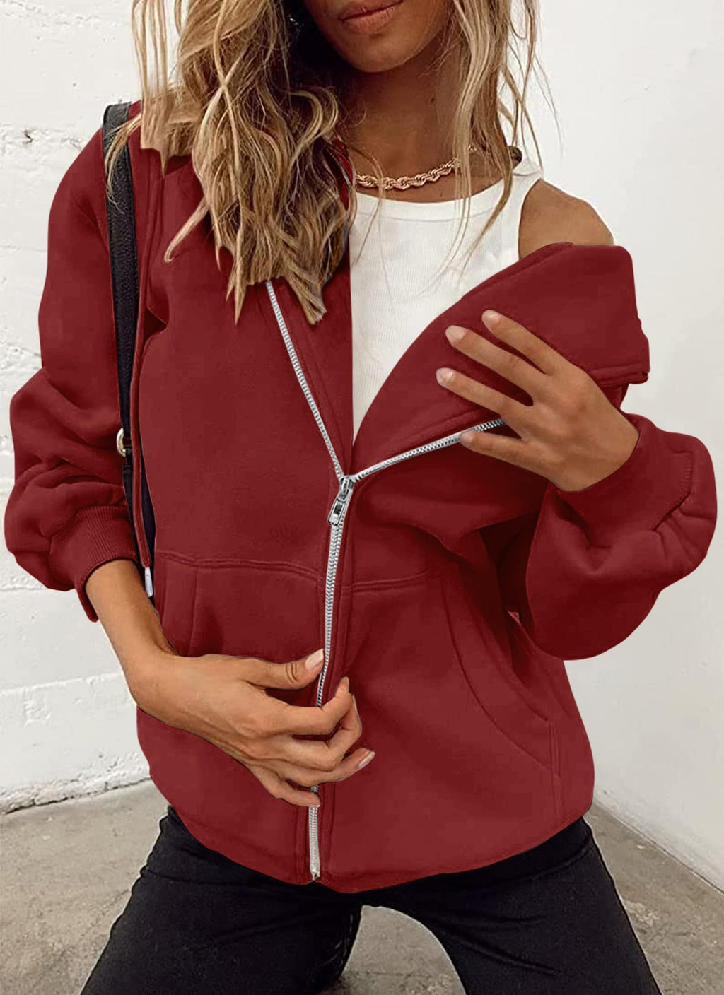 PRETTYGARDEN Women's Zip Up Y2K Hoodies Casual Long Sleeve Sweatshirts Fall Spring Track Jackets with Pockets