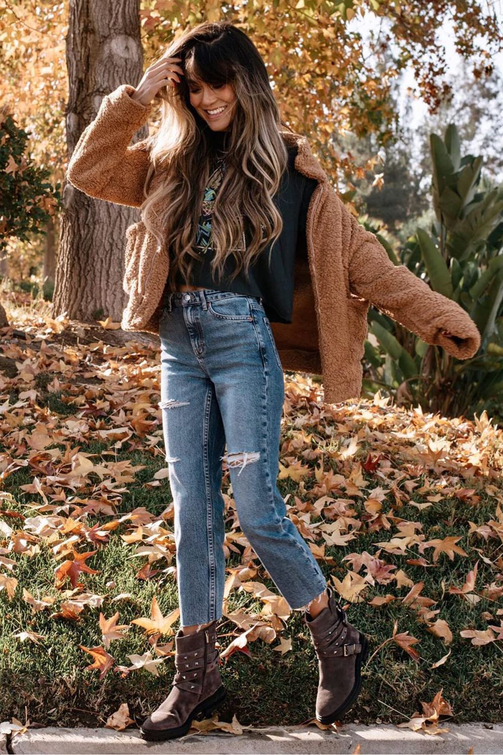 PRETTYGARDEN Women's Fashion Winter Coats Sherpa Fleece Faux Fur Shearling Oversized Trendy Jackets Warm Outerwear Clothing