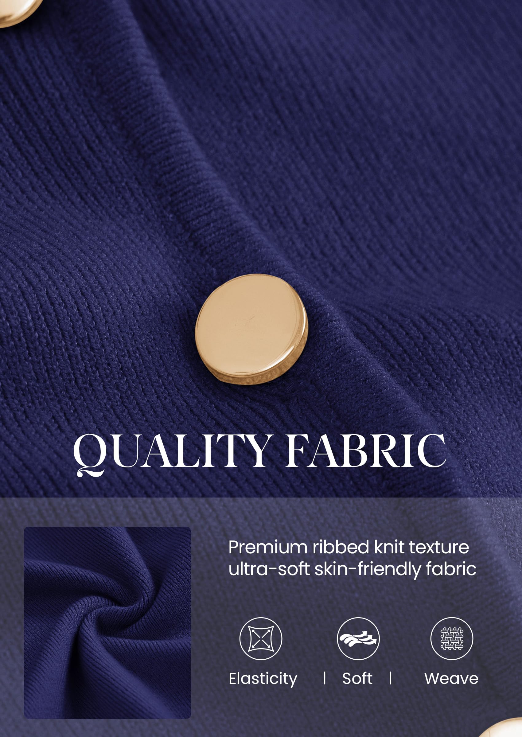 PRETTYGARDEN Button Up Cardigan Sweaters for Women | Slim Fitted Knitwear,Long Sleeve Lightweight Knit Cardigans,Business Casual Outfits Work Tops,Layering Piece for Fall&Winter