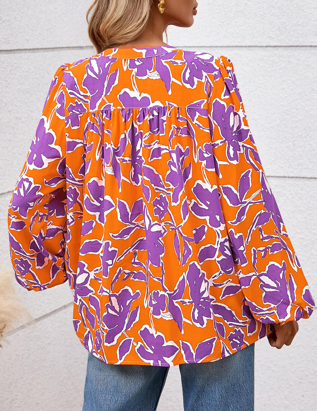 PRETTYGARDEN Women's Floral Button Down Blouse Fall Fashion Dressy Casual Long Sleeve Oversized Shirts Top Boho Clothes