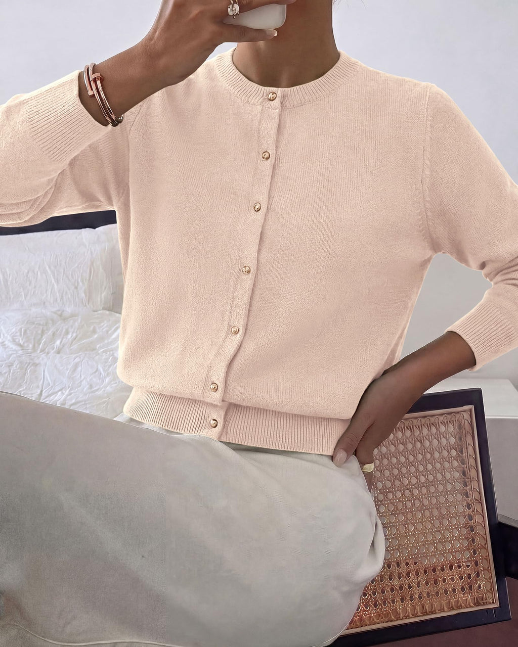 BTFBM Button Cardigan Sweaters for Women Fall Clothes Ribbed Knit Open Front Cardigan, Long Sleeve Sweater, Cozy Soft Stretchy Outerwear, Relaxed Fit, Trendy Winter Outfits