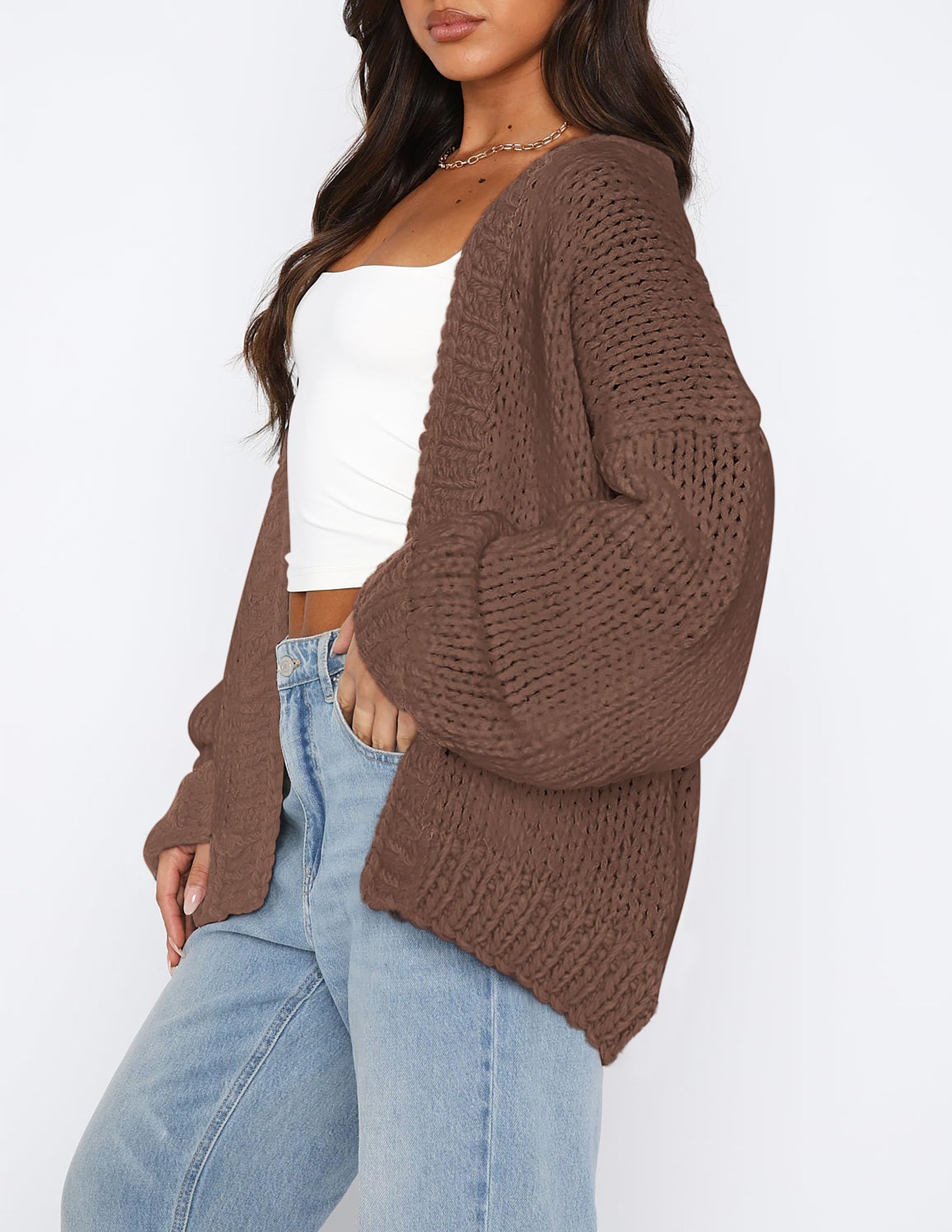 PRETTYGARDEN Cardigan Sweaters for Women Trendy Fall Fashion Long Sleeve Chunky Knit Cardigans Winter Clothing Outfits