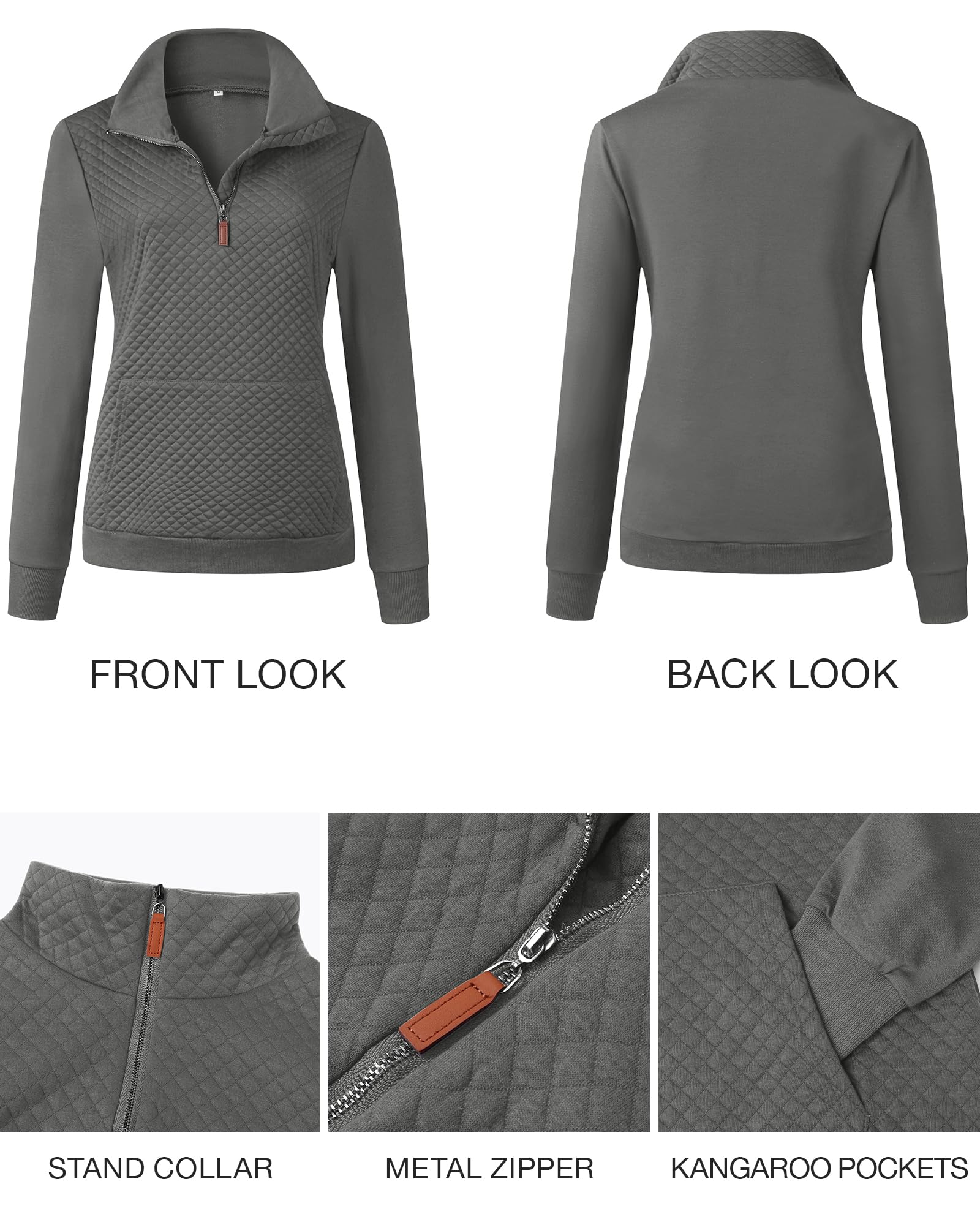 BTFBM Women Fashion Quilted Pattern Lightweight Zipper Long Sleeve Plain Casual Ladies Sweatshirts Pullovers Shirts Tops