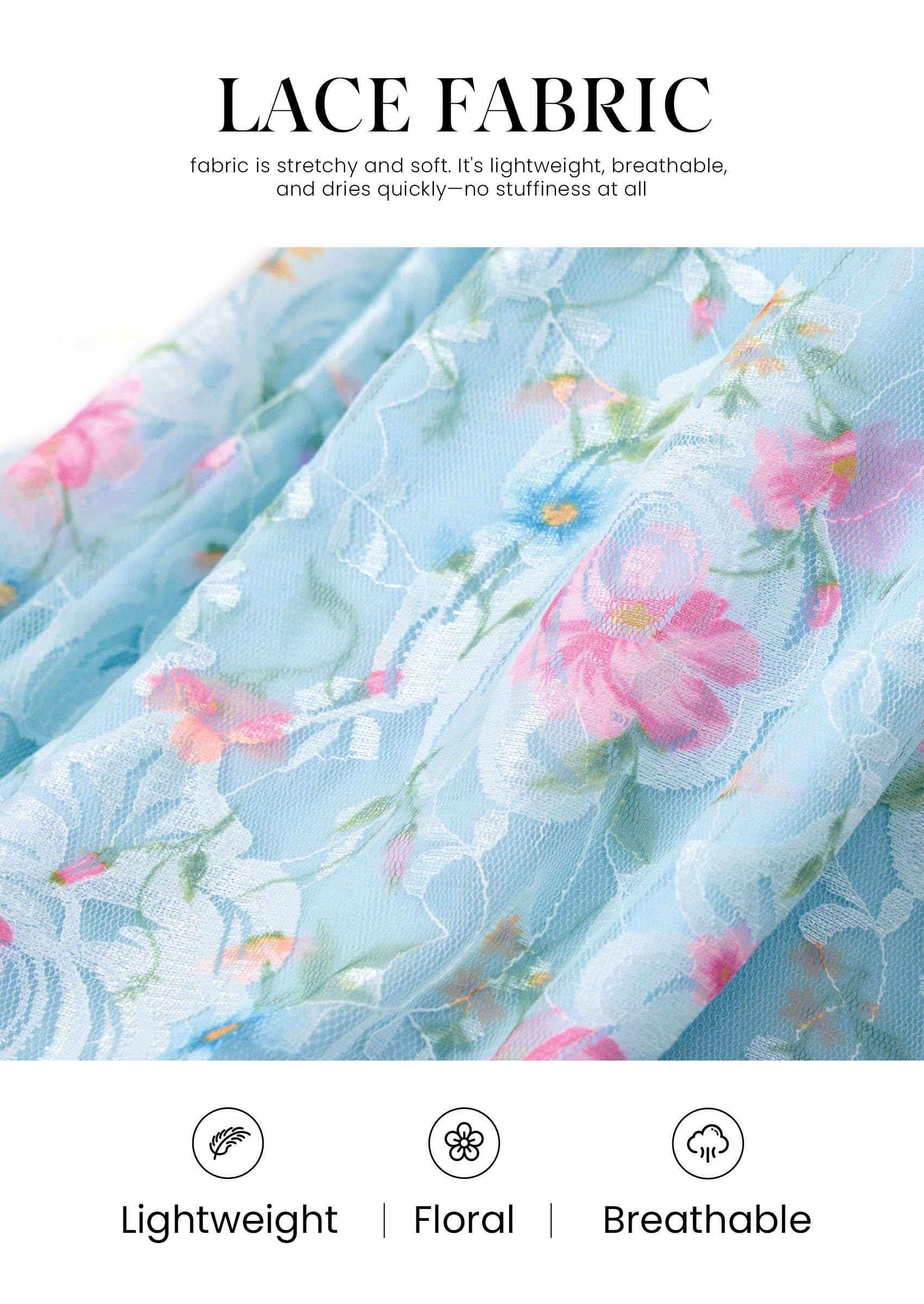 PRETTYGARDEN Floral Dress for Women  Summer Formal Ruched Lace Ruffle Spring Cocktail Wedding Guest Maxi Long Dresses