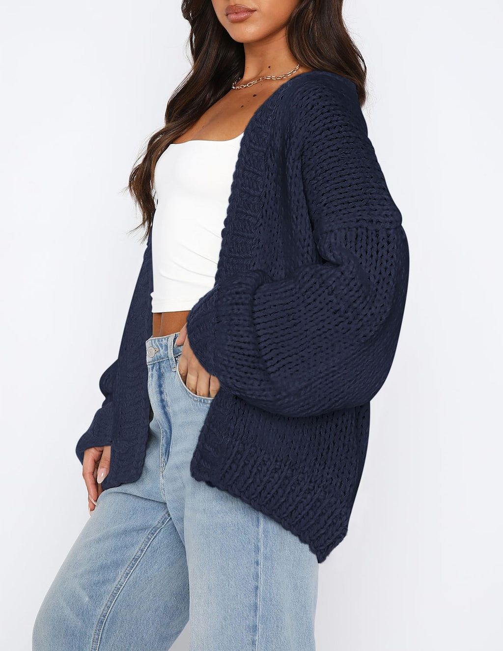 PRETTYGARDEN Cardigan Sweaters for Women Trendy Fall Fashion Long Sleeve Chunky Knit Cardigans Winter Clothing Outfits