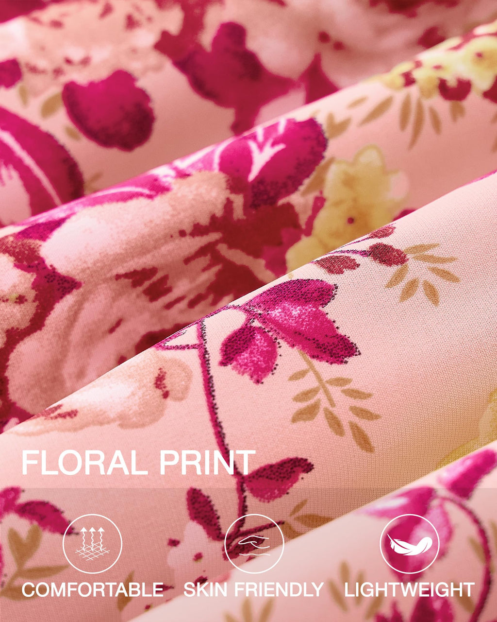 FreshPretty Women Summer Dresses Casual Flowy Beach Square Neck Puff Short Sleeve Smocked Back Boho Floral Long Maxi Dress