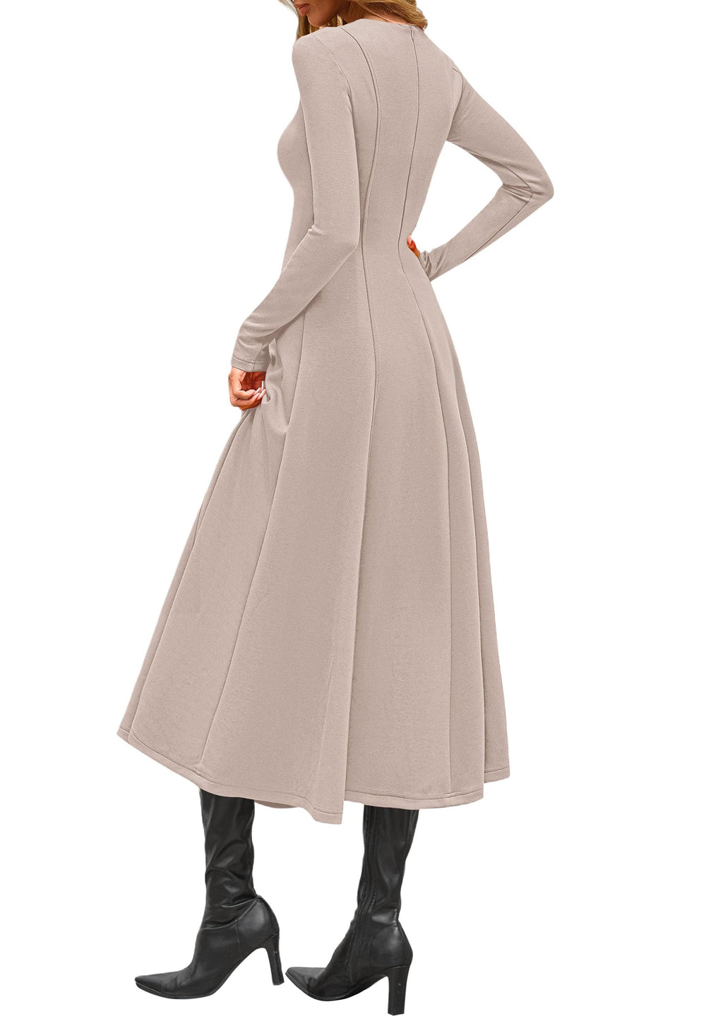 PRETTYGARDEN Cocktail Dresses for Women  Elegant Classy Fall Long Sleeve Midi A Line Flowy Modest Winter Party Dress