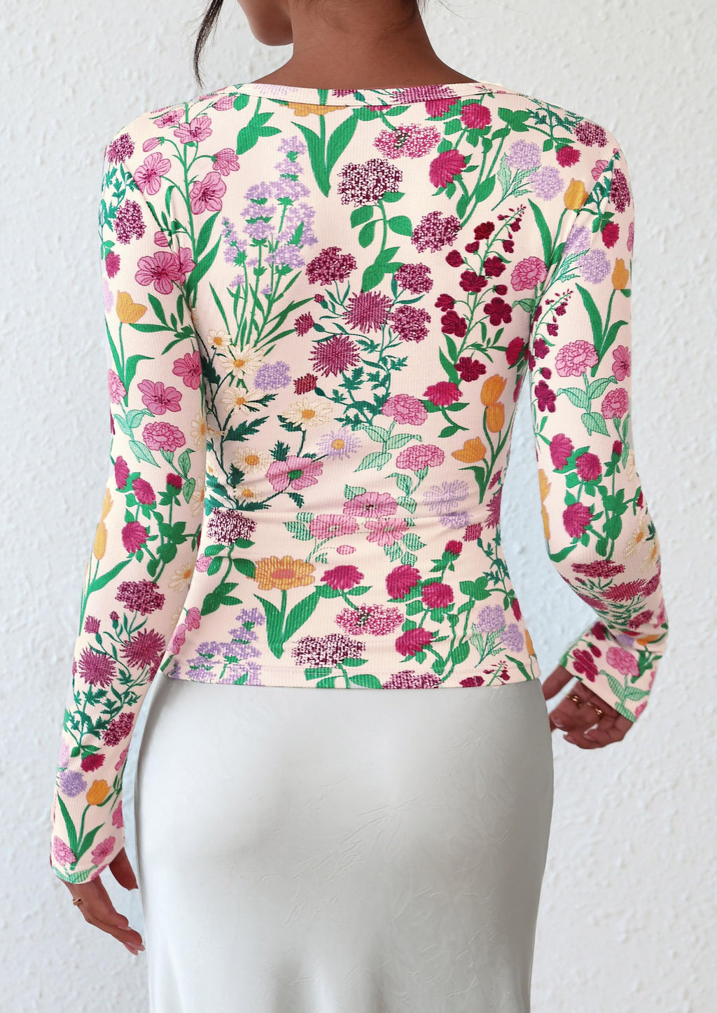 PRETTYGARDEN Women's Fall Long Sleeve Henley T Shirts Button Ribbed Knit Slim Fit Basic Tops Blouse Casual Outfits