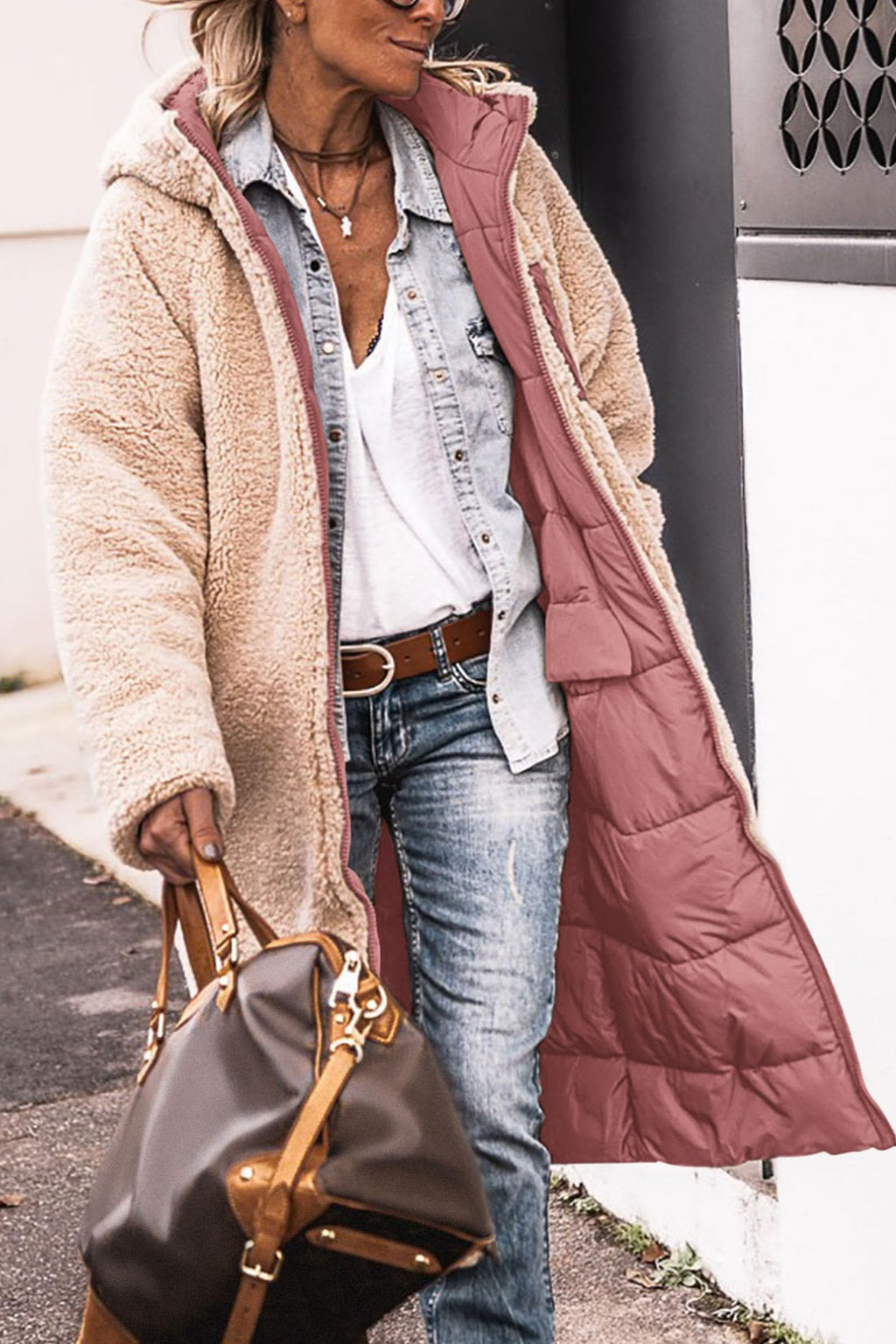 PRETTYGARDEN Women's Winter Fashion Clothes Oversized Shearling Fleece Long Coats Jackets