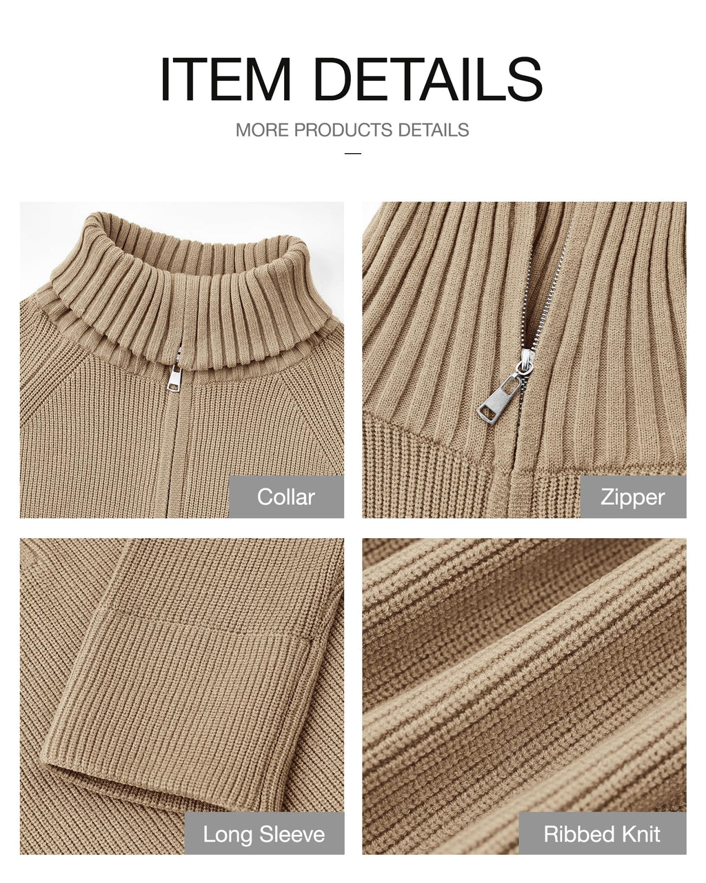 FreshPretty Womens Sweaters Quarter Zip Pullover V Neck Collar Long Sleeve Ribbed Knit Loose Casual Winter Fall Sweater