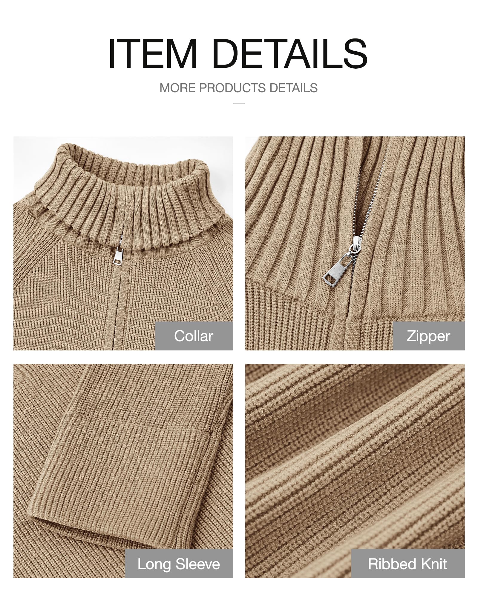 FreshPretty Womens Sweaters Quarter Zip Pullover V Neck Collar Long Sleeve Ribbed Knit Loose Casual Winter Fall Sweater