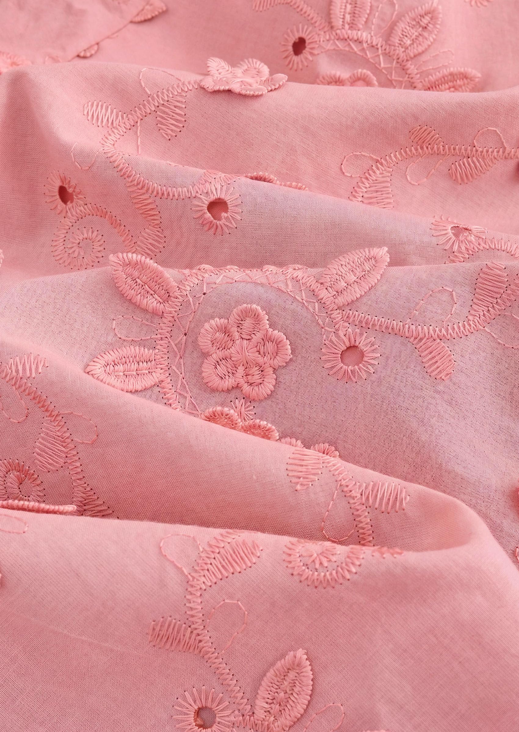 PRETTYGARDEN Women's Floral Embroidered Button Down Shirts | Ladies Dressy Fall Blouses, Long Sleeves, Ruffle Neck, Elegant Boho Eyelet Tops for Work, Business & Spring Casual Outings