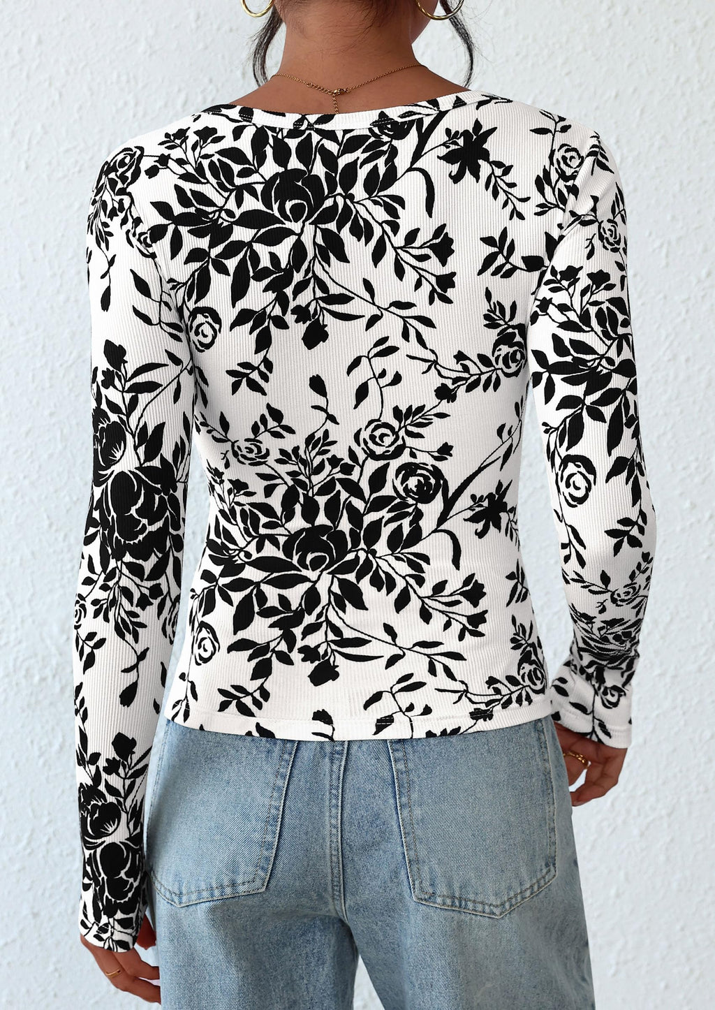 PRETTYGARDEN Women's Fall Long Sleeve Henley T Shirts Button Ribbed Knit Slim Fit Basic Tops Blouse Casual Outfits