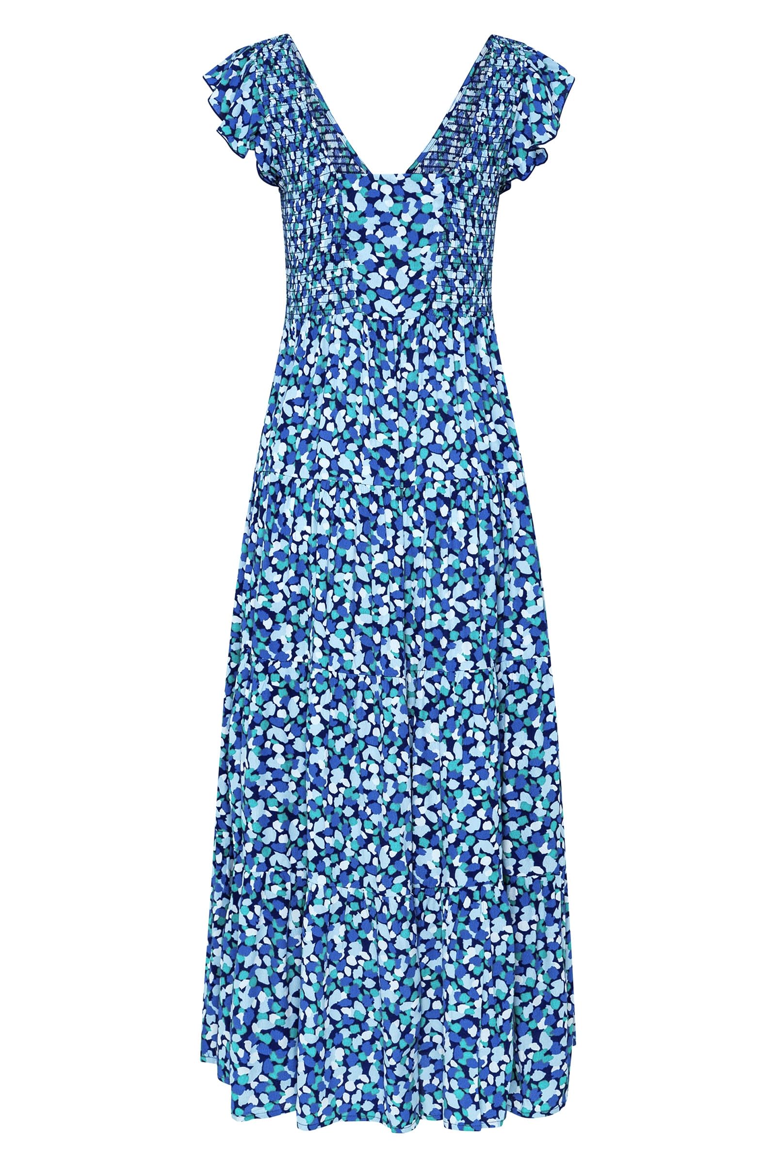 Visit the PRETTYGARDEN Store PRETTYGARDEN Women's Summer Floral Midi Dress Cap Sleeve V Neck Ruffle Long Flowy Boho Casual Beach Vacation Dresses