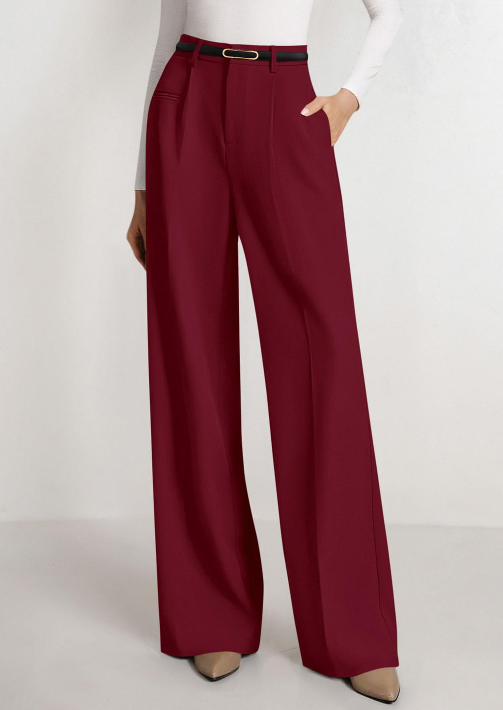 PRETTYGARDEN Womens Wide Leg Dress Pants Business Casual Flowy Work Palazzo Pants High Waisted Slacks Trousers