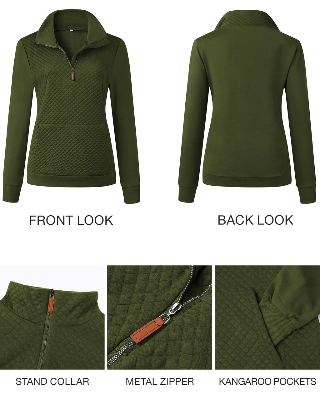 BTFBM Women Fashion Quilted Pattern Lightweight Zipper Long Sleeve Plain Casual Ladies Sweatshirts Pullovers Shirts Tops
