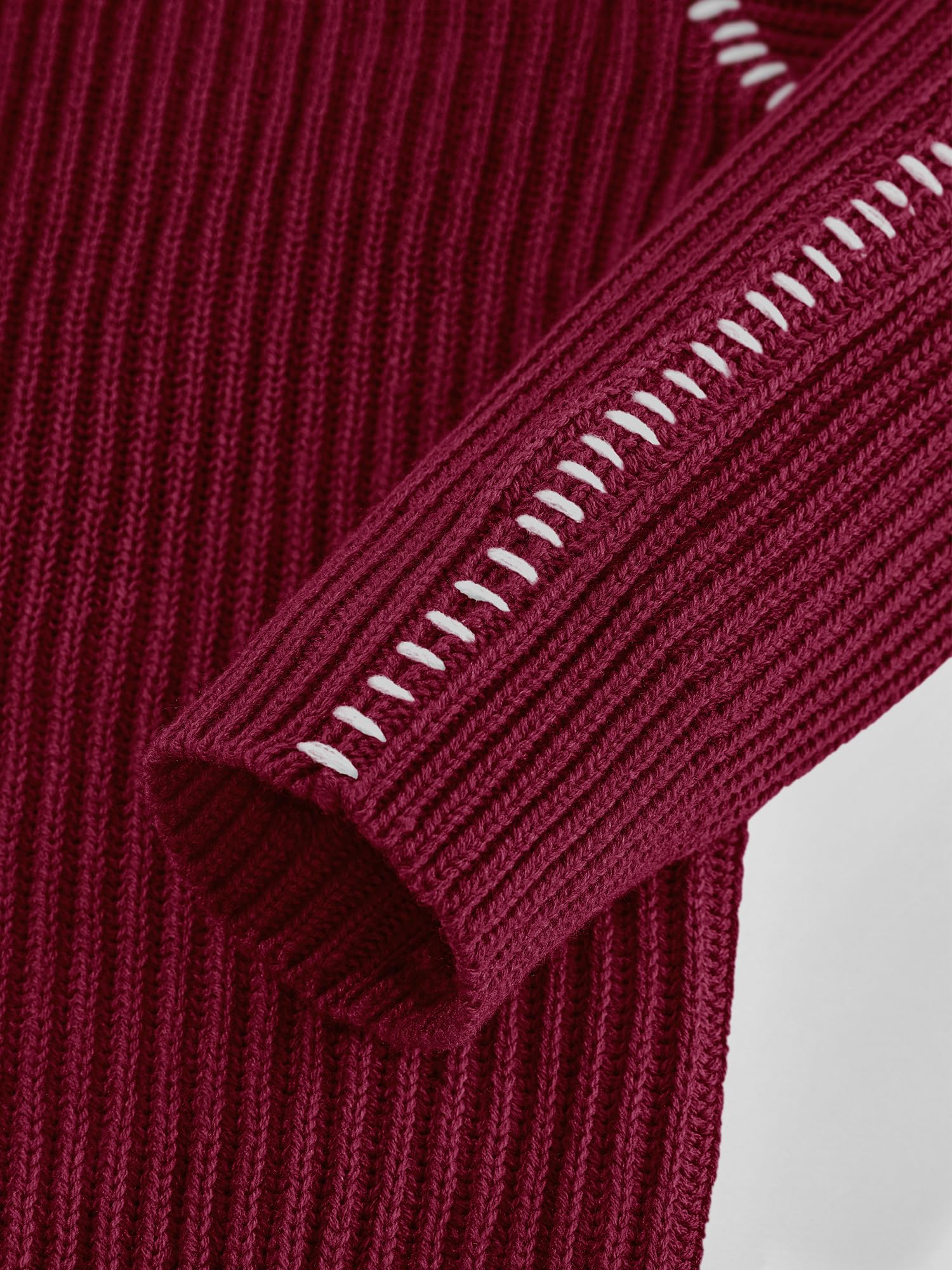 "BTFBM Womens Oversized Sweaters Contrast Chunky Knit Sweater Loose Fit Mock Neck Long Sleeve Tops, Soft Cozy Knitwear, Fall Fashion 2026, Casual Winter Clothing, Daily Going Out Outfits"