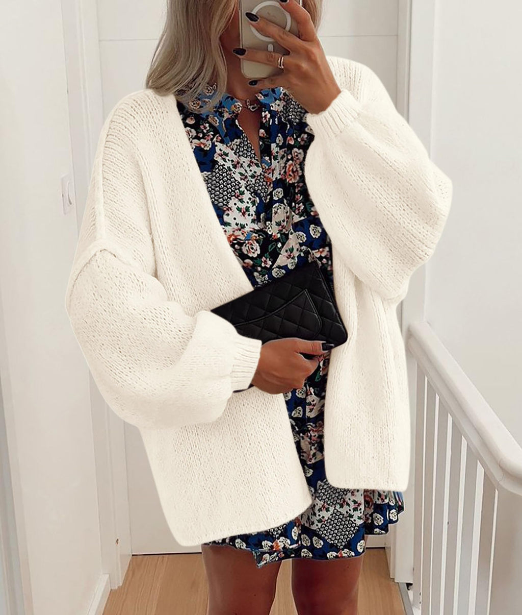 PRETTYGARDEN Womens Oversized Cardigan Sweaters Fall Long Lantern Sleeve Knit Open Front Lightweight Sweater