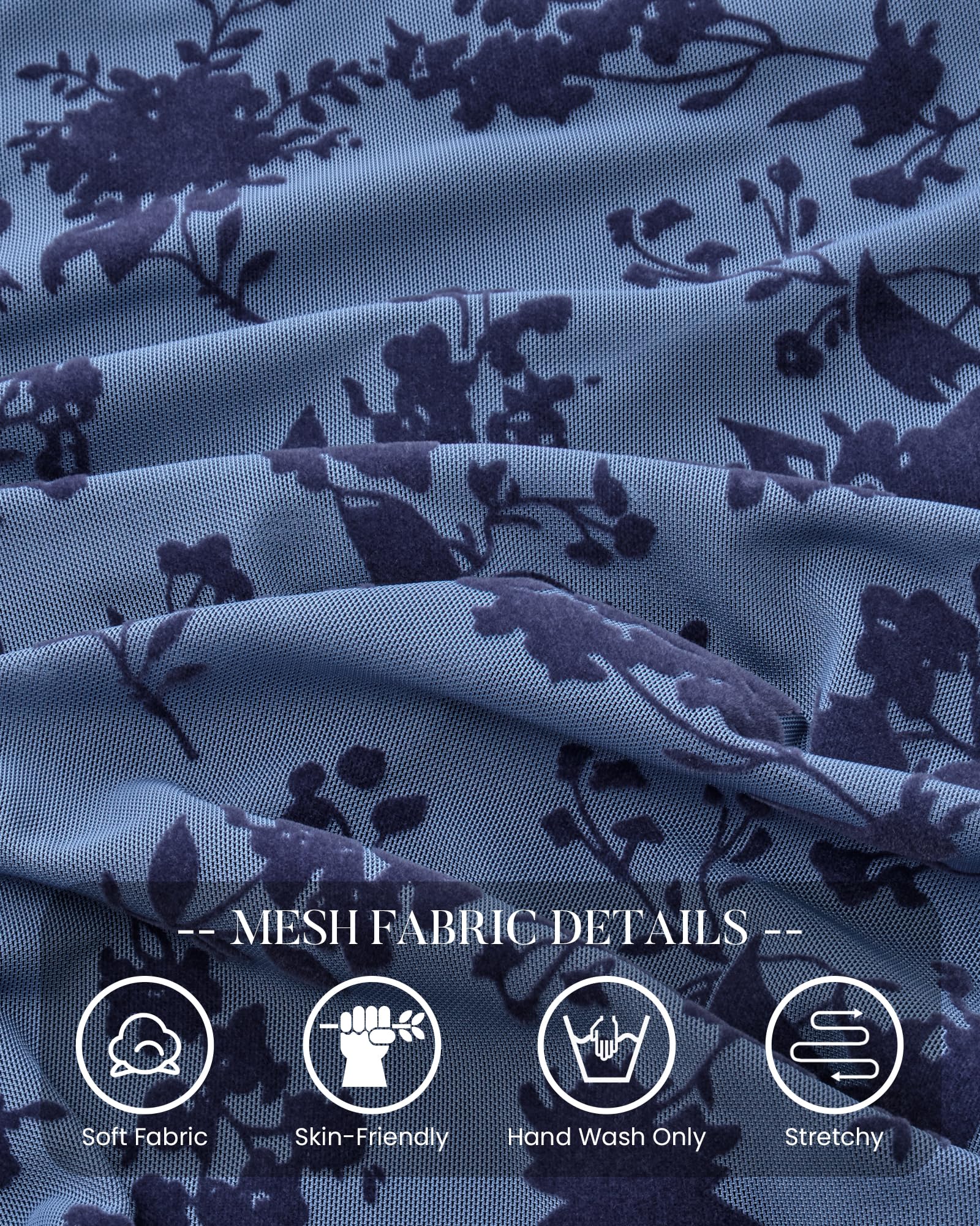 BTFBM Womens Tops Floral Sheer Mesh Long Sleeve Blouses Dressy Casual V Neck Flocked Mesh Shirts,Velvet-Like Flowers,Double Layered,Loose Fit Tunics,Business Casual Top,Fall Fashion Clothing