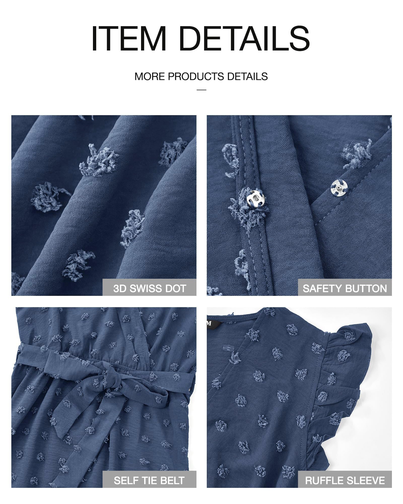 FreshPretty Women V Neck Summer Dress Cap Sleeve Swiss Dot Boho Flowy Ruffle Slit Beach Party Long Maxi Cocktail Dresses