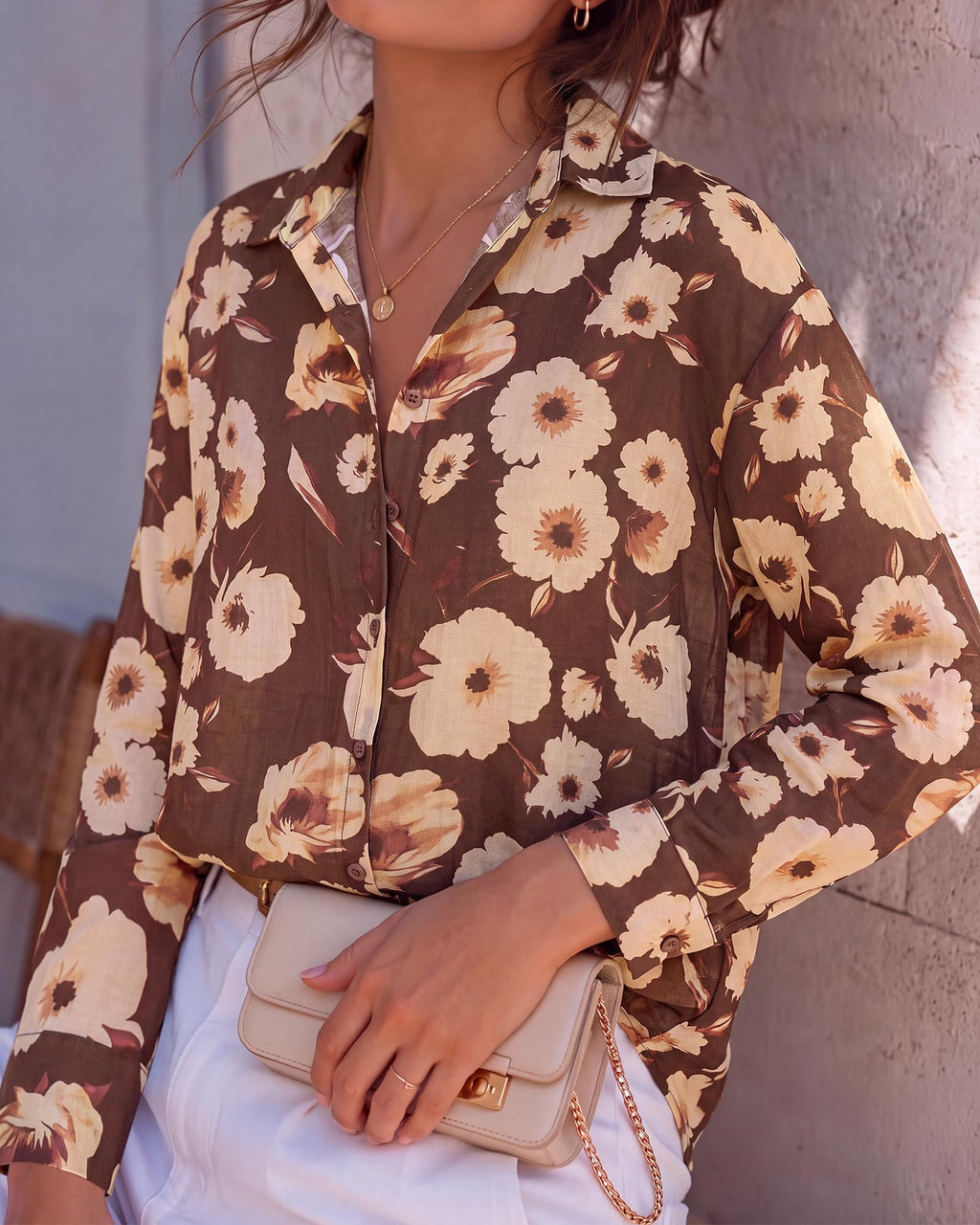 BTFBM Womens Blouses Dressy Casual Floral Long Sleeve Shirts Polka Dot Tops Classic Lapel Collar,Button Cuffs,V Neck Button Down Shirt,Business Casual Outfits,Early Fall Fashion Clothing Trendy