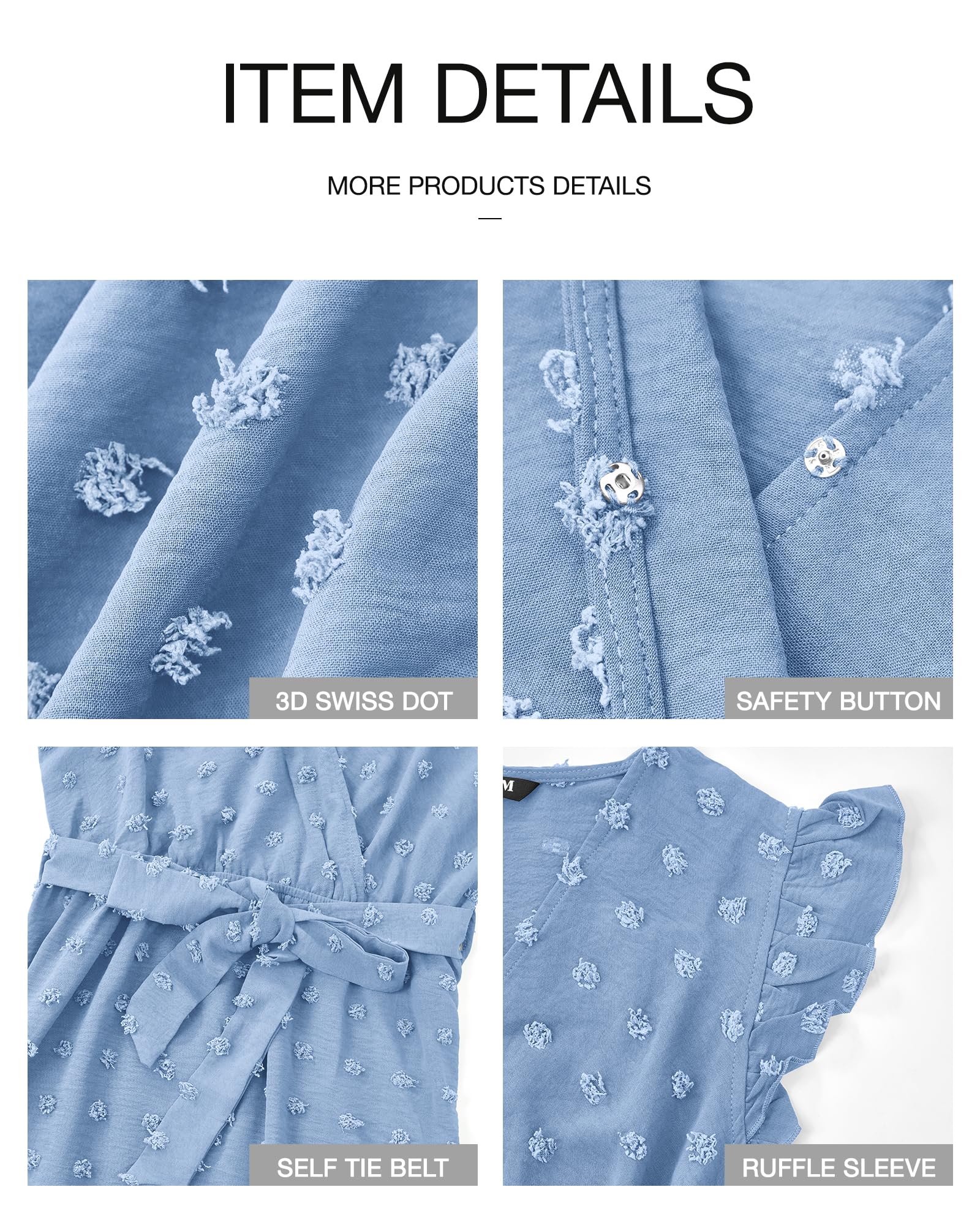 FreshPretty Women V Neck Summer Dress Cap Sleeve Swiss Dot Boho Flowy Ruffle Slit Beach Party Long Maxi Cocktail Dresses