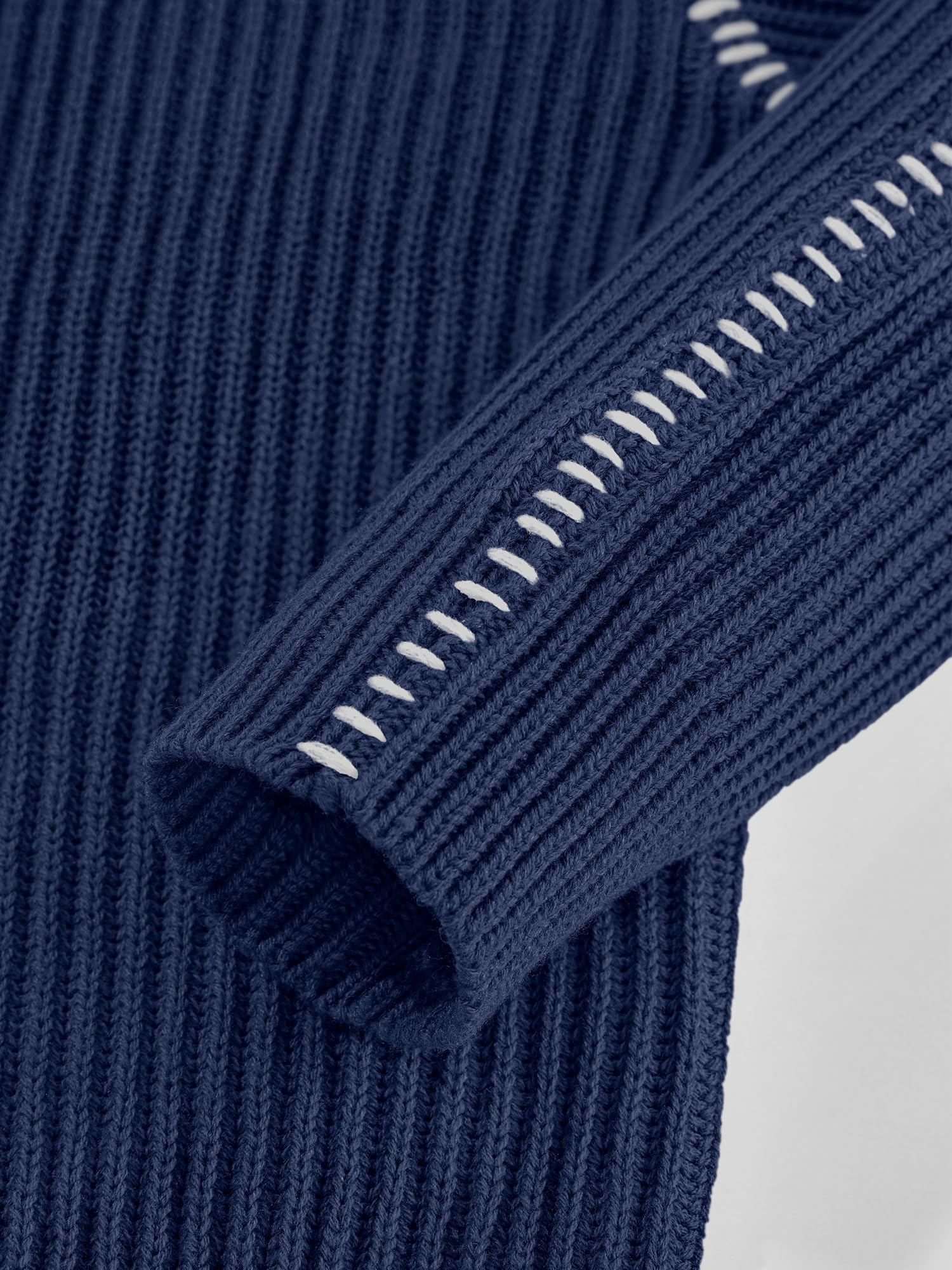 "BTFBM Womens Oversized Sweaters Contrast Chunky Knit Sweater Loose Fit Mock Neck Long Sleeve Tops, Soft Cozy Knitwear, Fall Fashion 2026, Casual Winter Clothing, Daily Going Out Outfits"