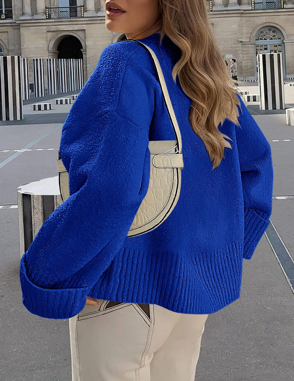 PRETTYGARDEN Women's Fall Oversized Sweaters Casual Crewneck Pullover Long Sleeve Fuzzy Chunky Knit Tops Blouse