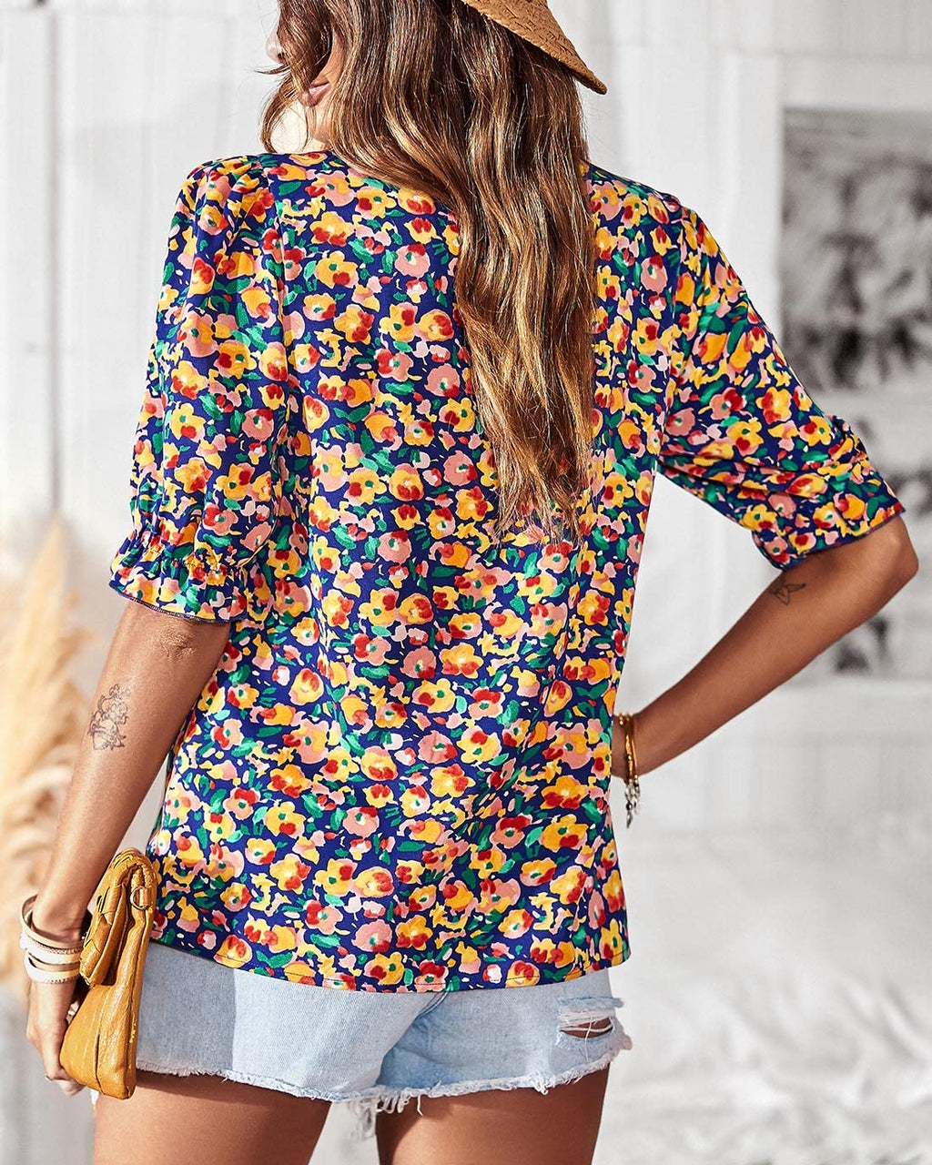 FreshPretty Women's Dressy Casual Blouses Business Work Tops Lace Trim Short Sleeve Office Shirts Summer Spring Outfits