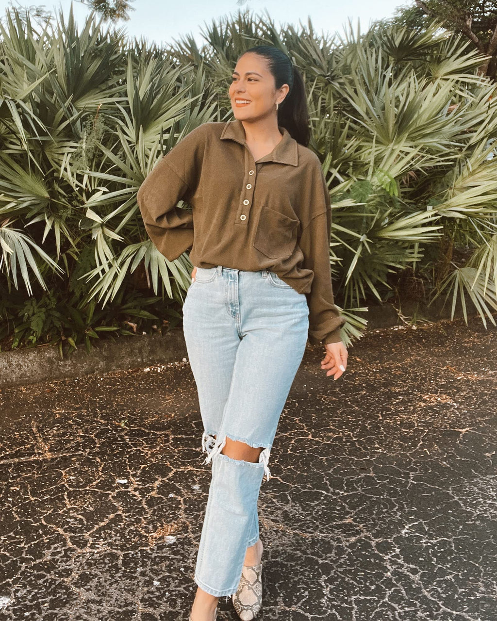 FreshPretty Womens Fall Fashion Long Sleeve Shirts Casual V Neck Ribbed Knit Blouses Pullover Trendy Loose Fit Tunic Tops