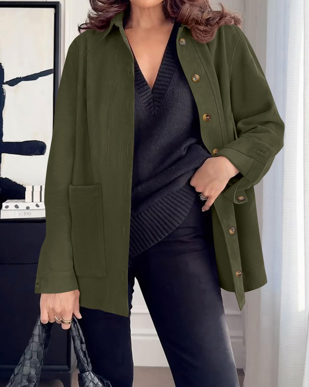 BTFBM Faux Suede Jacket Women Fall Fashion Leather Jackets Long Sleeve Button Down Winter Coats Shackets Outerwear