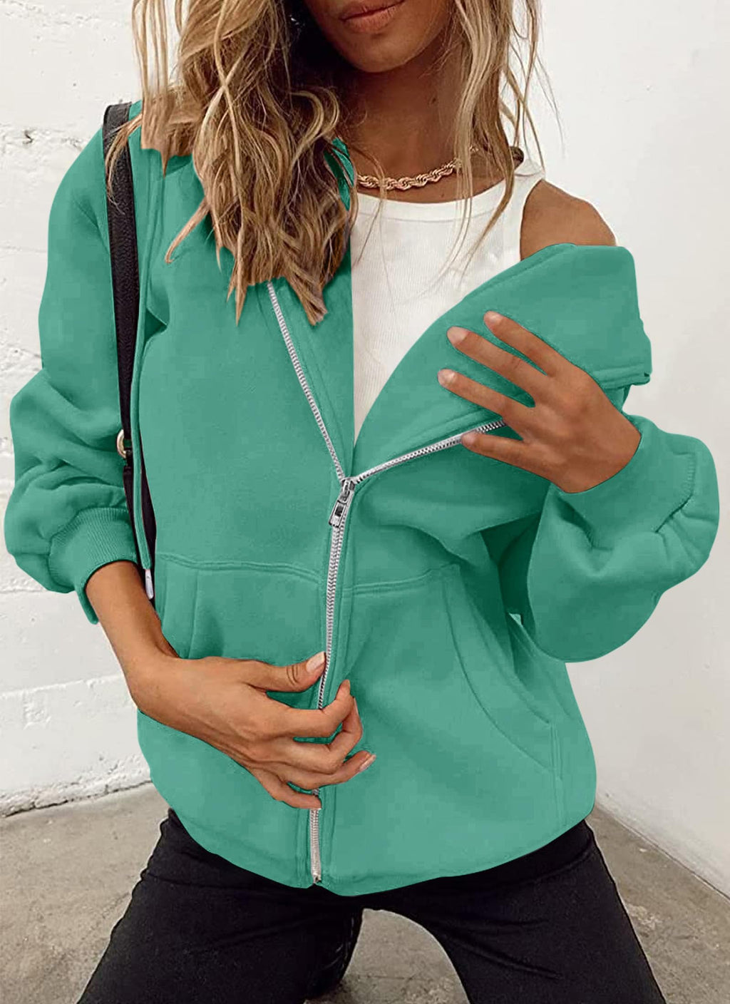 PRETTYGARDEN Women's Zip Up Y2K Hoodies Casual Long Sleeve Sweatshirts Fall Spring Track Jackets with Pockets