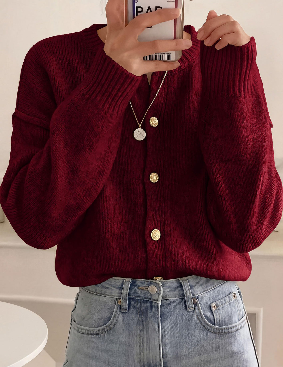 PRETTYGARDEN Women's Button up Chunky Knit Cardigan Sweaters Crew Neck, Long Sleeve, Oversized Sweaters, Relaxed Fit, Soft Cozy Casual Outerwear, Fall Outfits, Winter Fashion Clothing