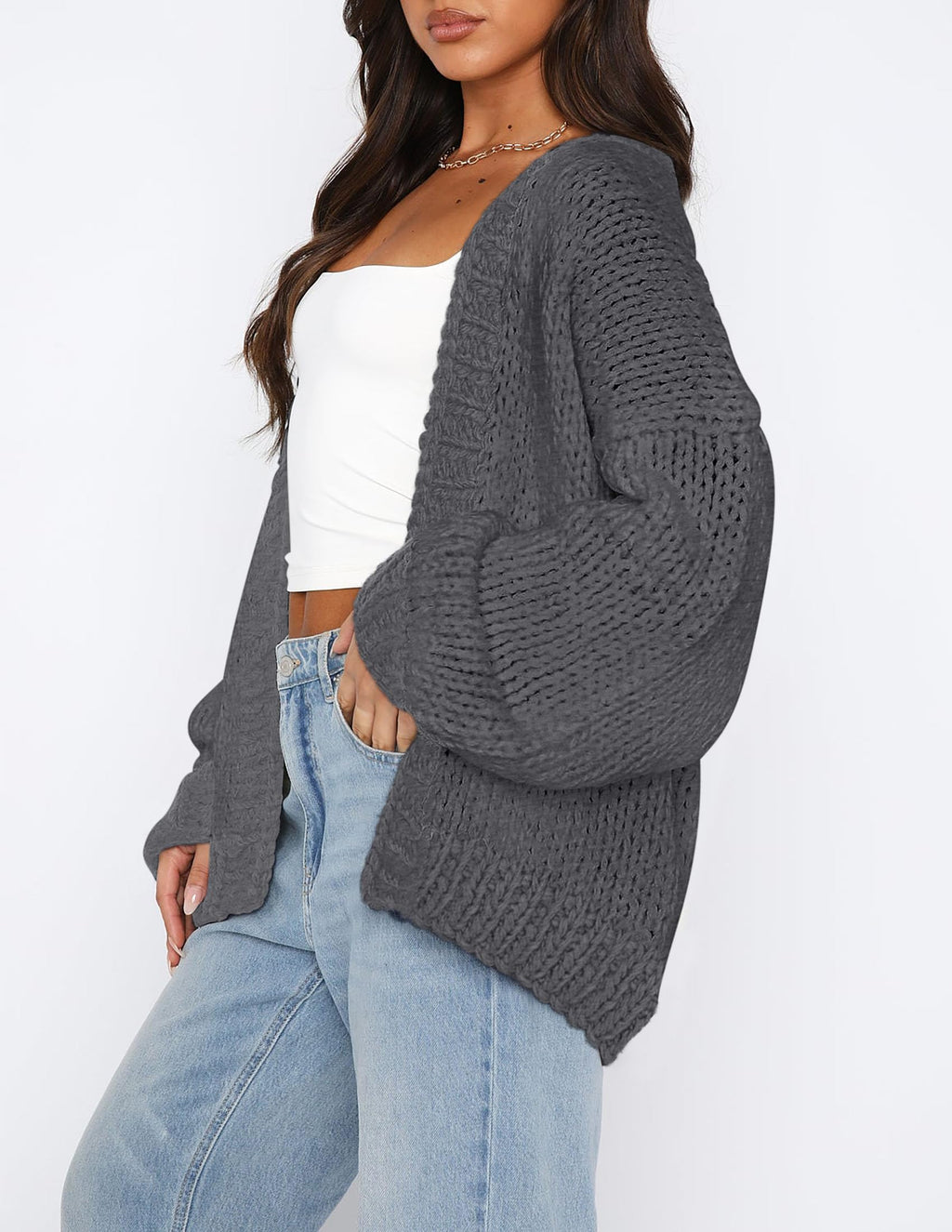 PRETTYGARDEN Cardigan Sweaters for Women Trendy Fall Fashion Long Sleeve Chunky Knit Cardigans Winter Clothing Outfits