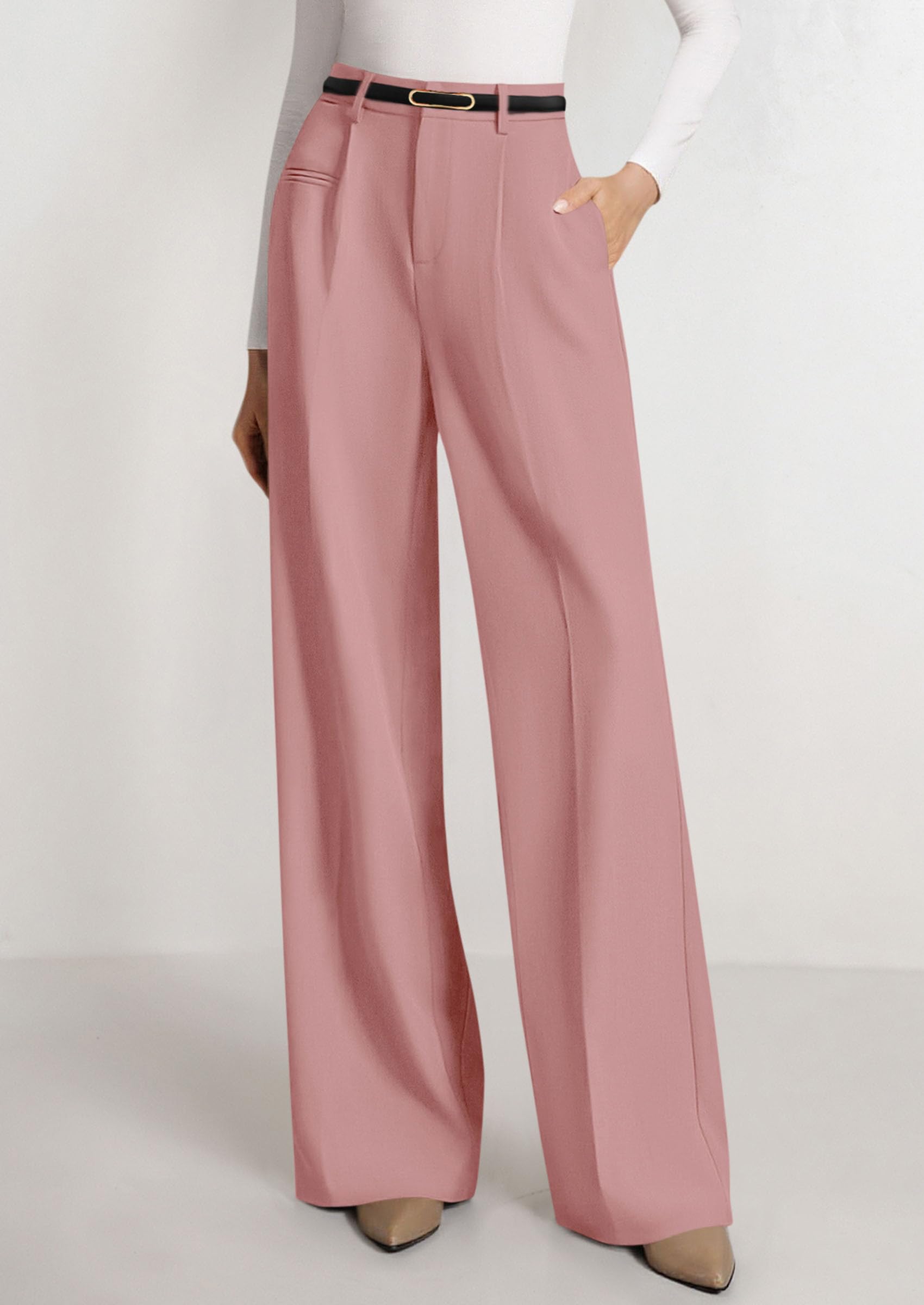 PRETTYGARDEN Womens Wide Leg Dress Pants Business Casual Flowy Work Palazzo Pants High Waisted Slacks Trousers