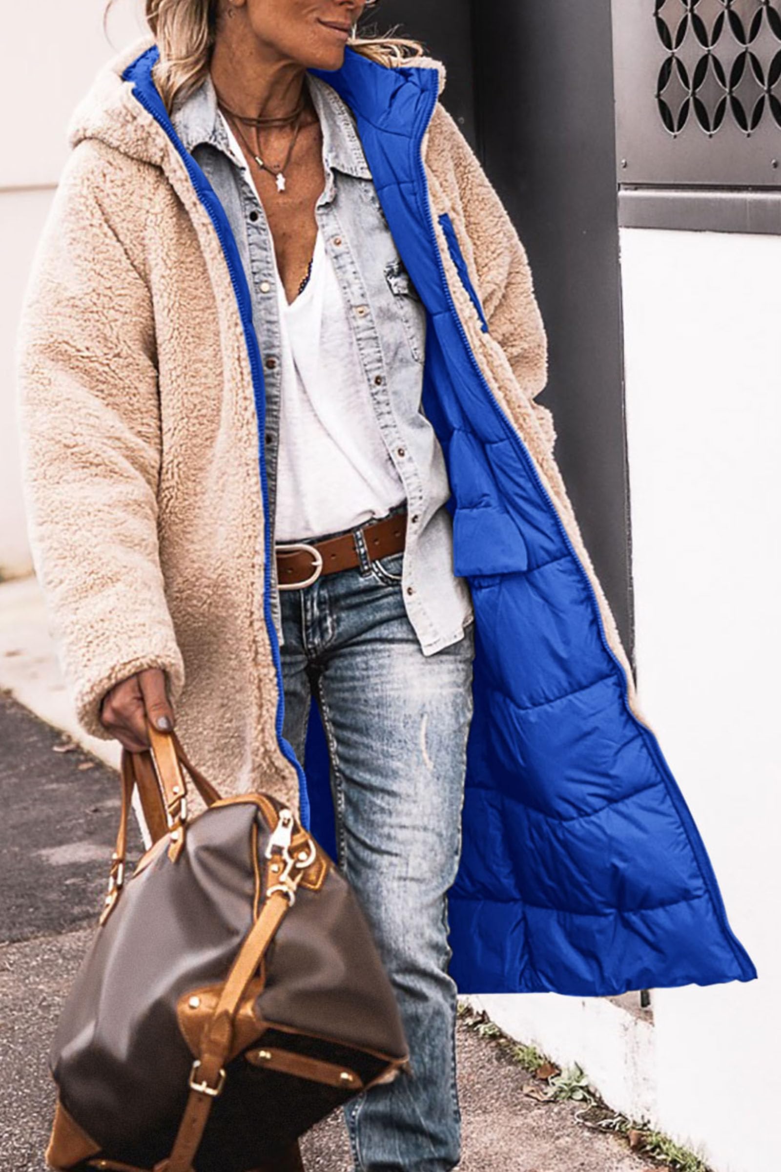 PRETTYGARDEN Women's Winter Fashion Clothes Oversized Shearling Fleece Long Coats Jackets