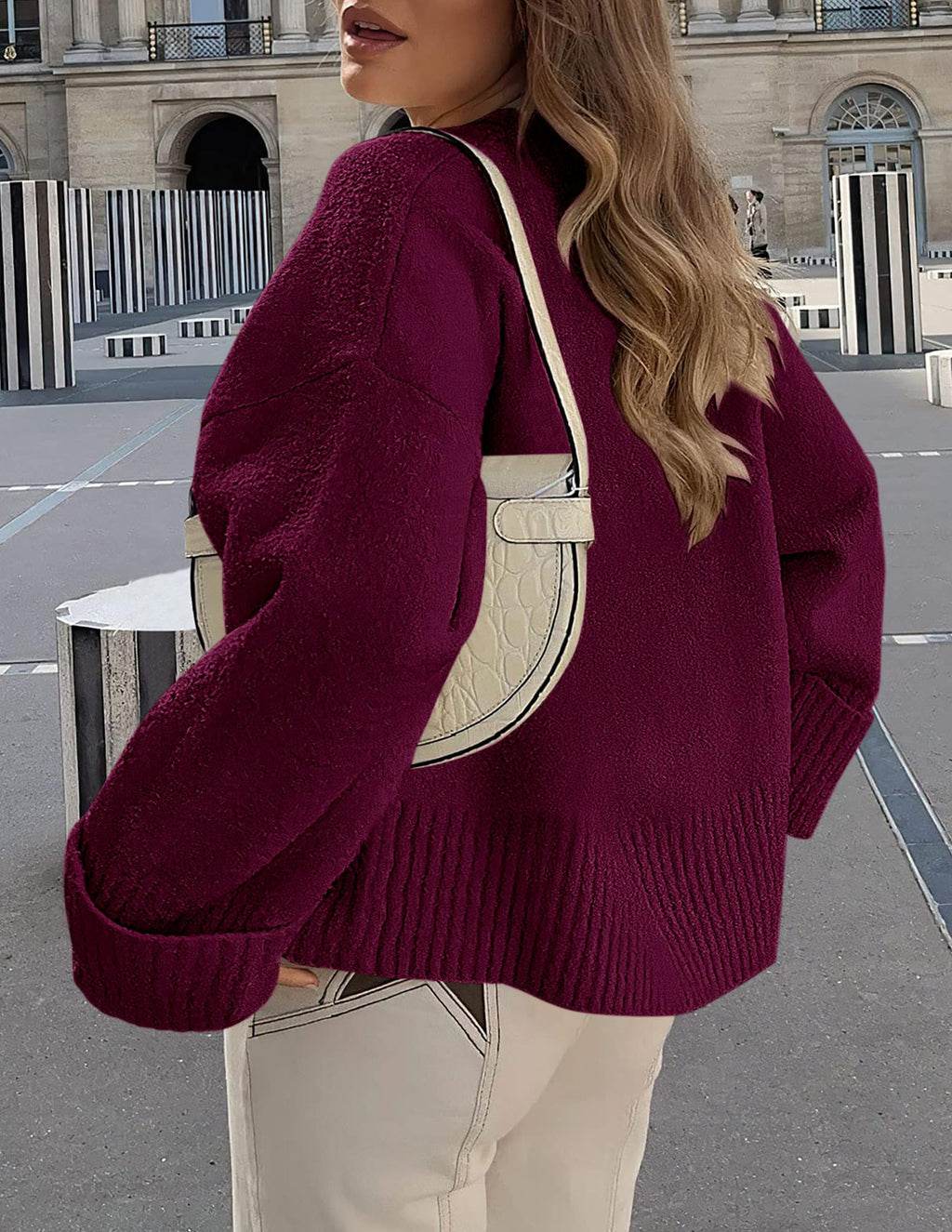 PRETTYGARDEN Women's Fall Oversized Sweaters Casual Crewneck Pullover Long Sleeve Fuzzy Chunky Knit Tops Blouse