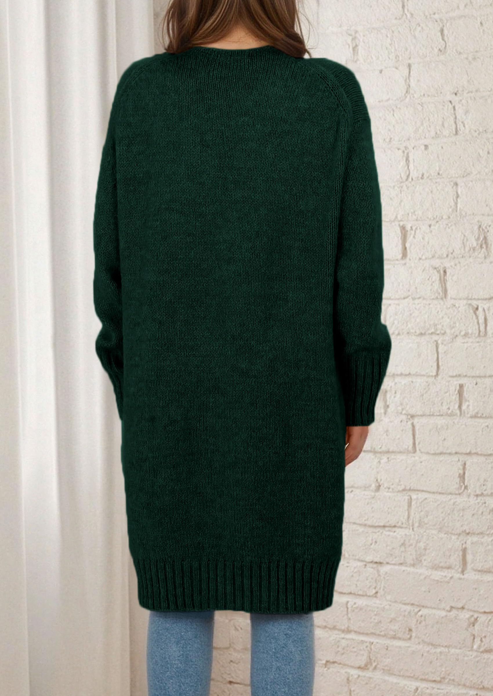 PRETTYGARDEN Fall Long Sleeve Cardigan Sweaters for Women Trendy Winter Open Front Loose Knitted Cardigans with Pockets