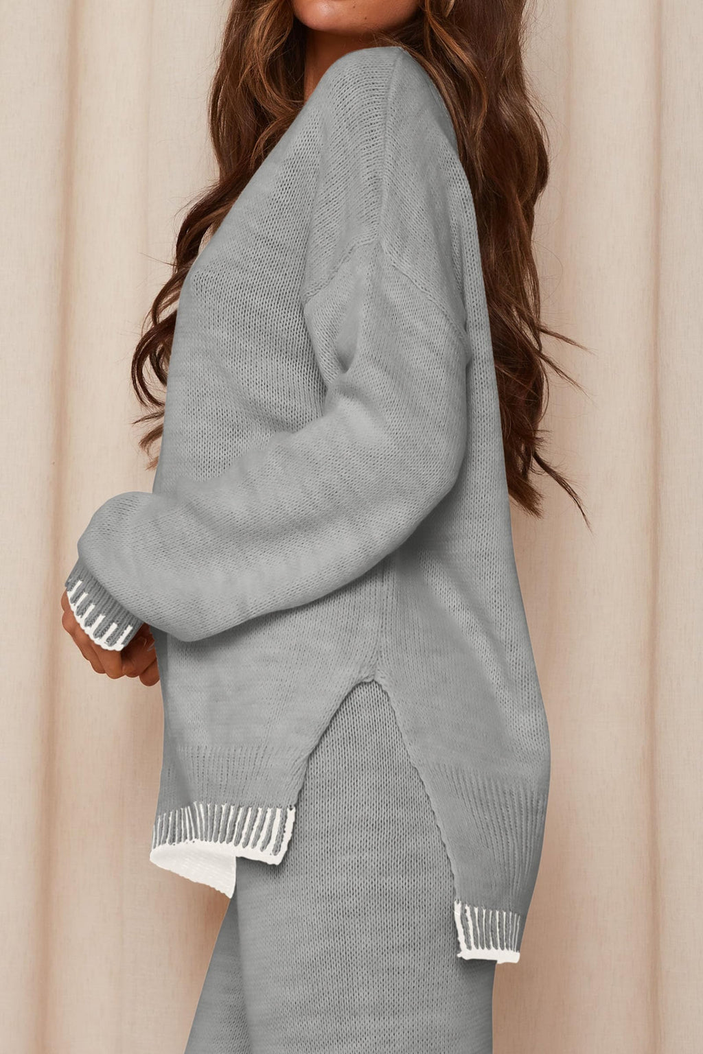 PRETTYGARDEN Women's 2 Piece Knit Sweater Outfit Casual Long Sleeve Pullover Wide Leg Pants Tracksuit Loungewear Set