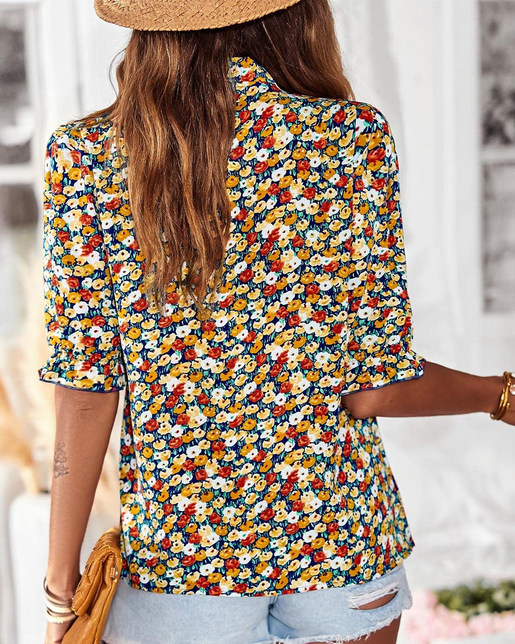 FreshPretty Women's Dressy Casual Blouses Business Work Tops Lace Trim Short Sleeve Office Shirts Summer Spring Outfits